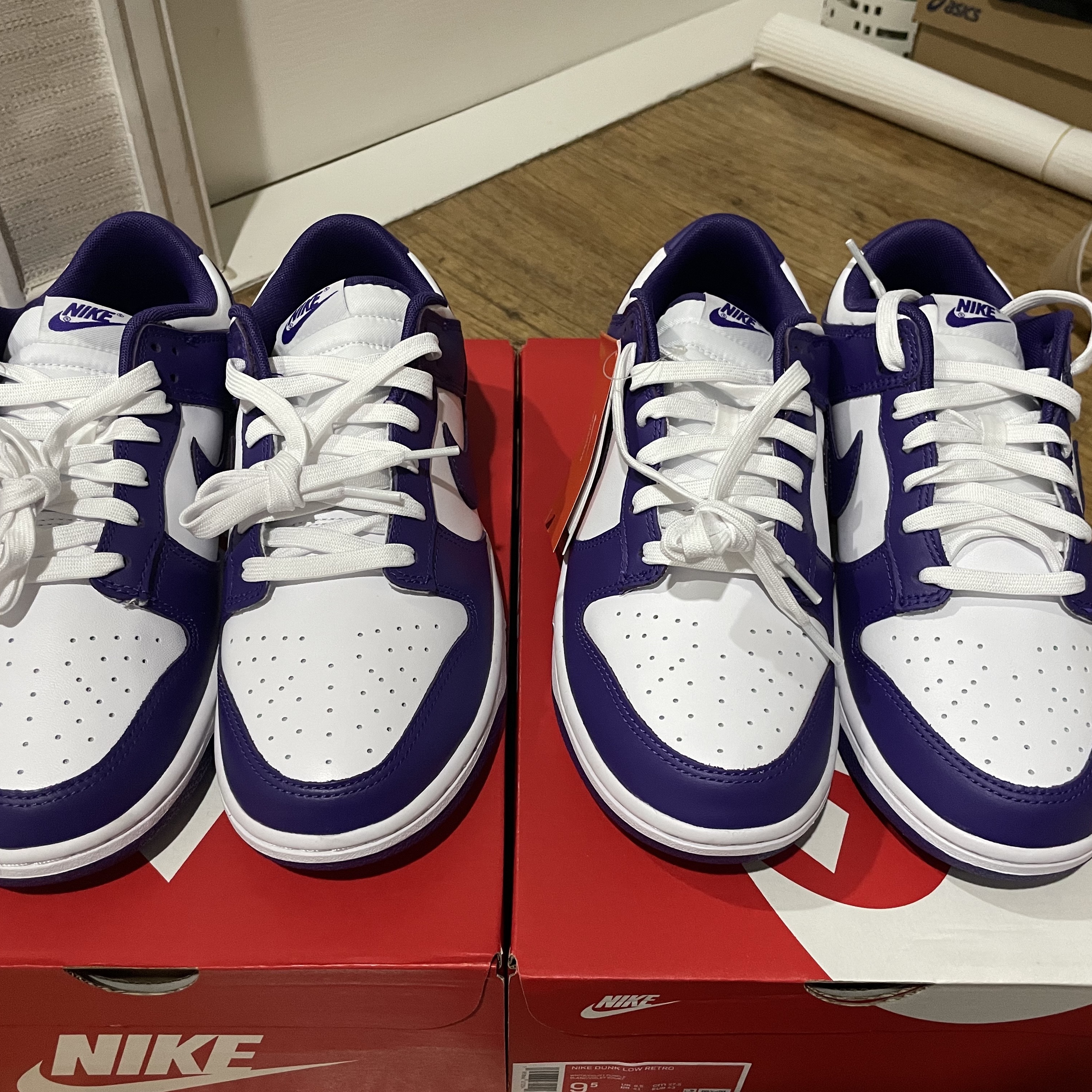 Nike Dunk Low Retro Championship Court Purple 착용 스타일