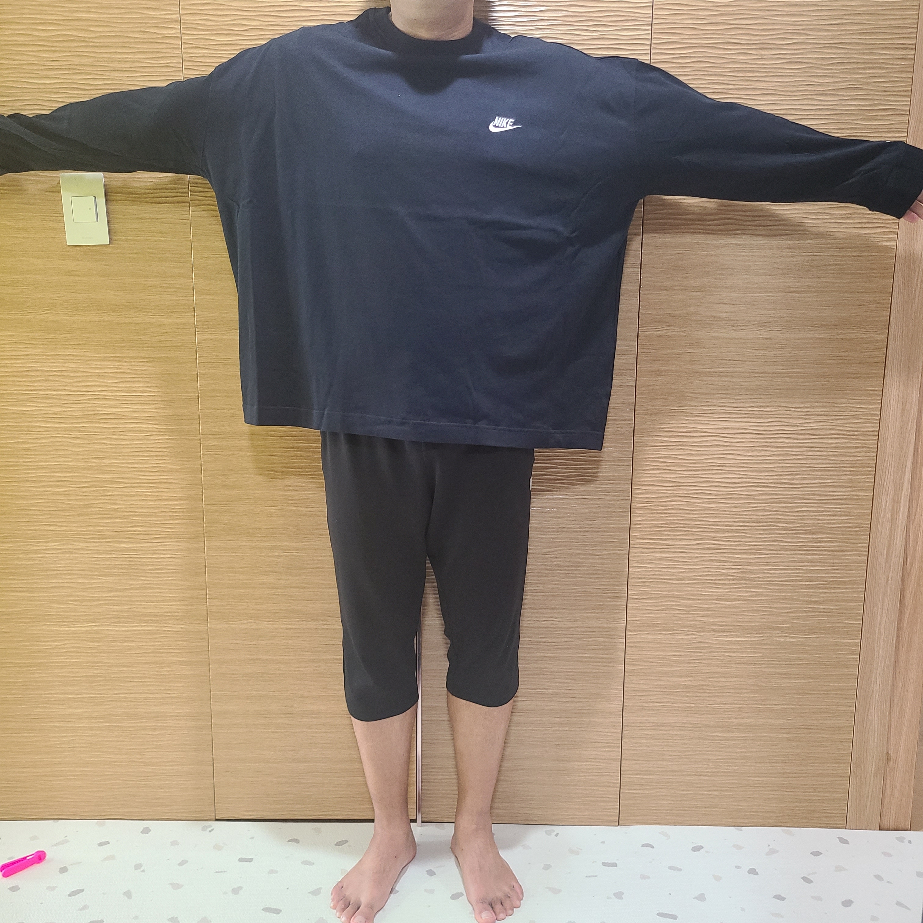 Nike x Peaceminusone LS T-Shirt Black (DR0098-010) 착용 스타일 - 1