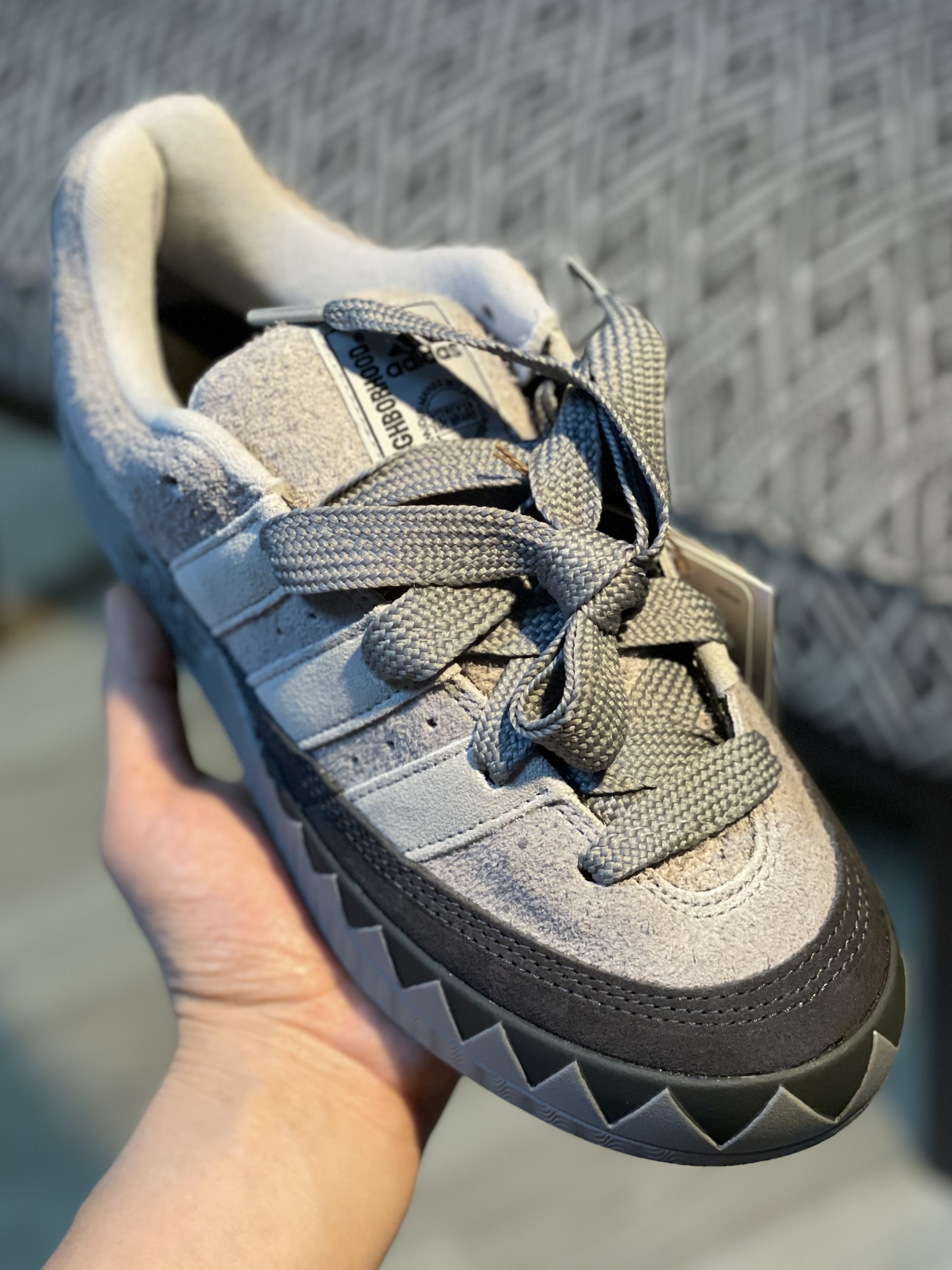 Adidas x Neighborhood Adimatic Charcoal Solid Grey 착용 스타일
