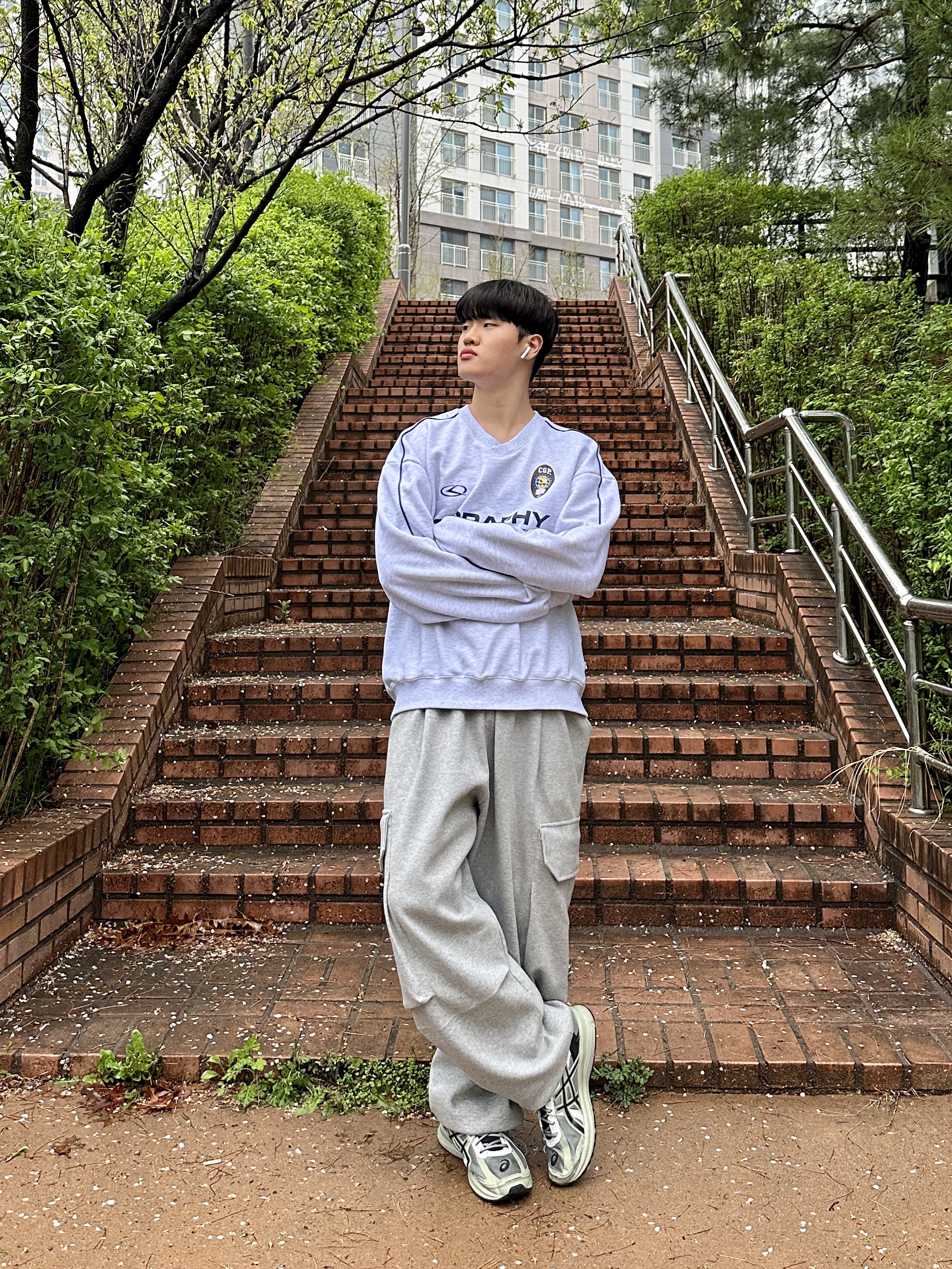 Asics Jog 100 S Sheet Rock - 2E Wide 착용 스타일 - 5