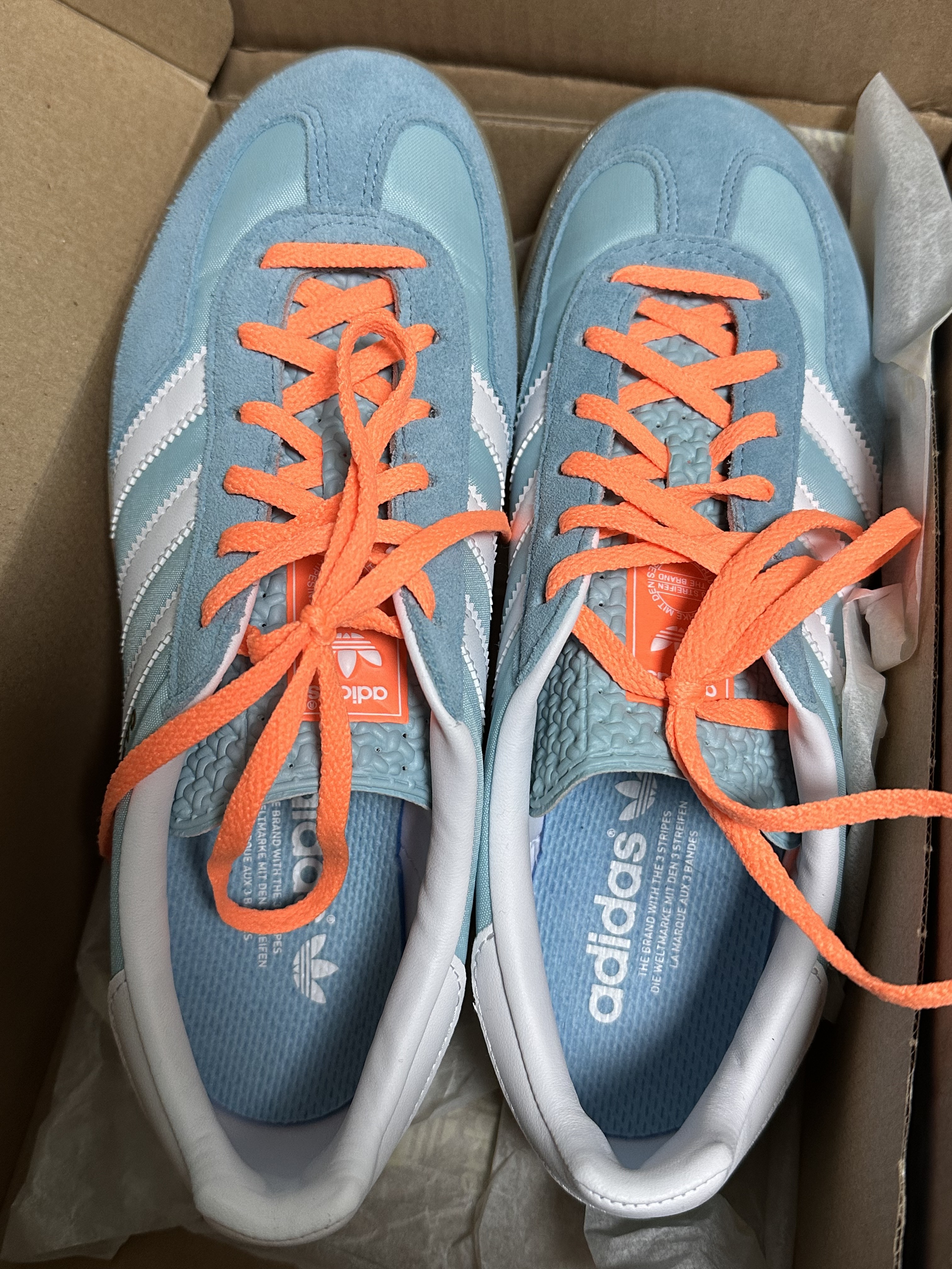 Adidas Gazelle Indoor Preloved Blue White 착용 스타일