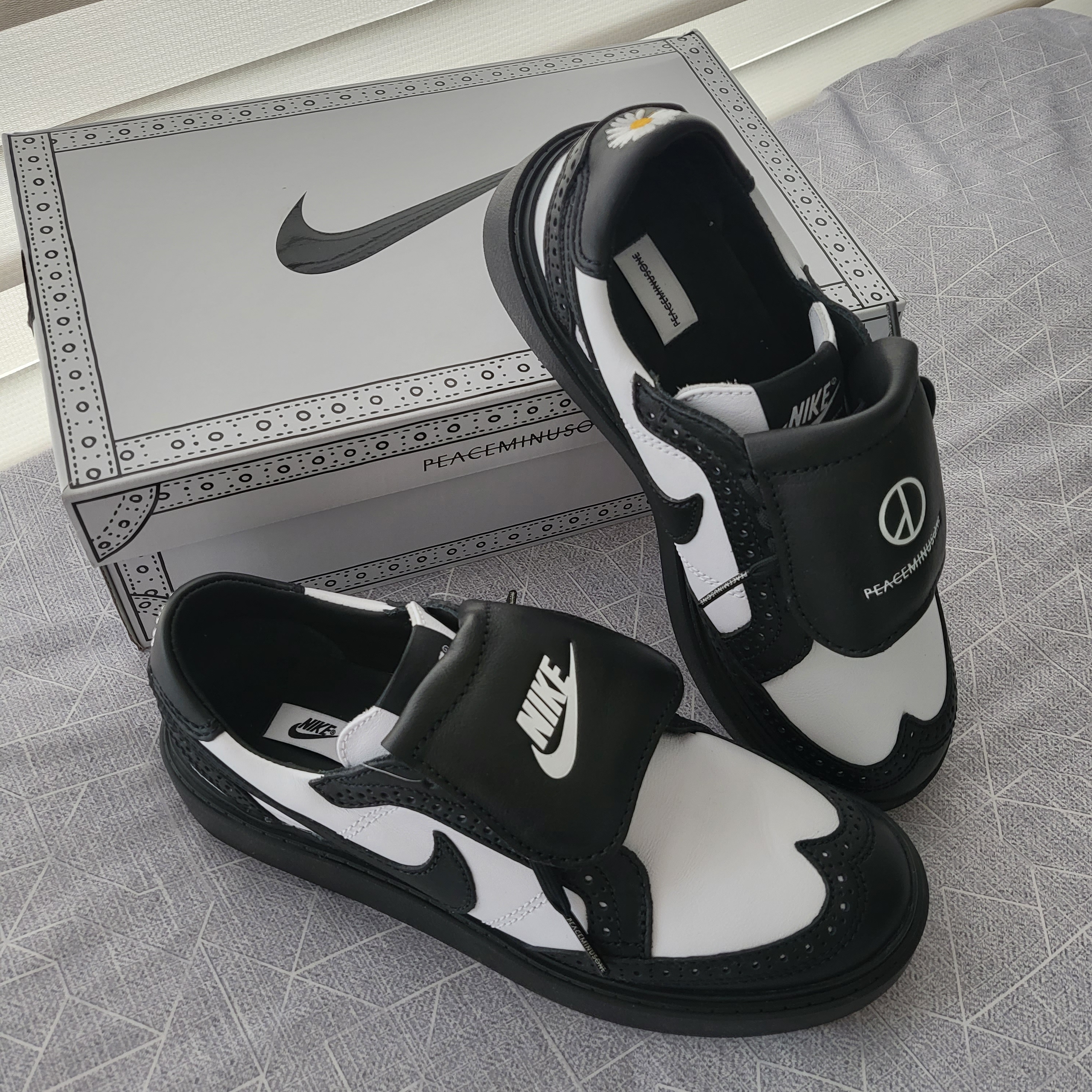 Nike x Peaceminusone Kwondo1 Black and White 착용 스타일
