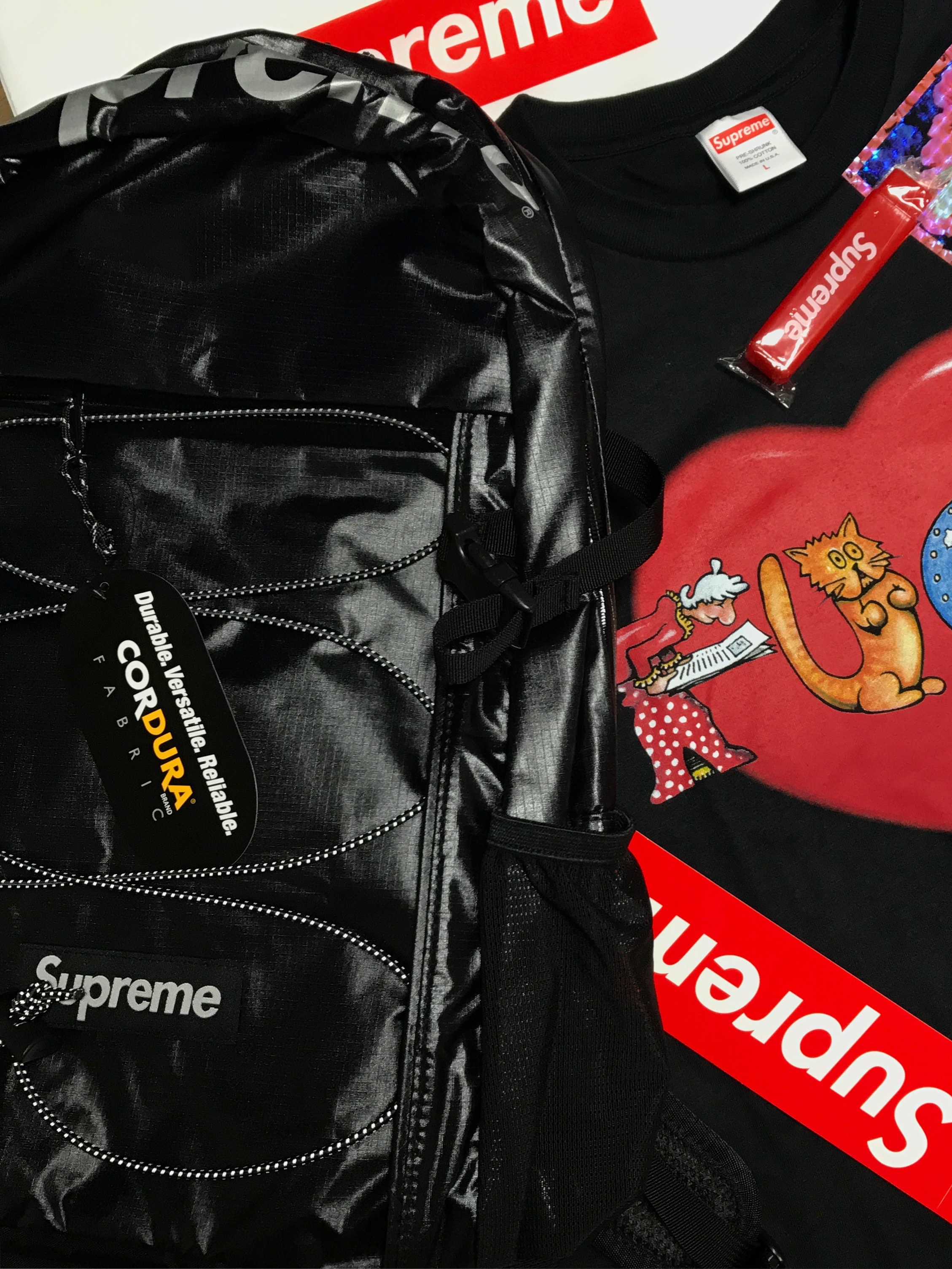 Supreme Backpack Black - 17FW 착용 스타일