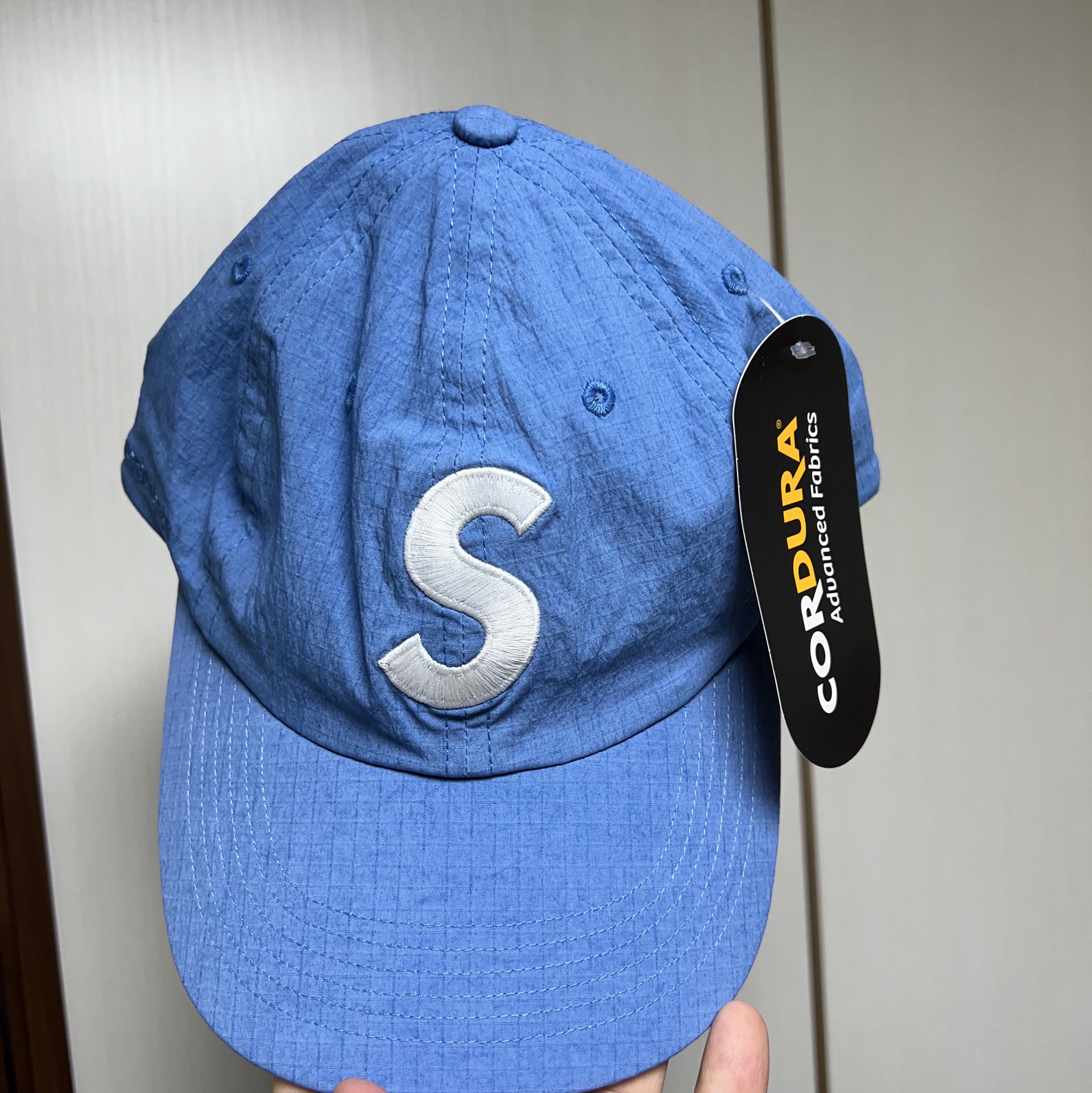 Supreme Cordura Ripstop S Logo 6-Panel Royal - 23SS 착용 스타일 - 1