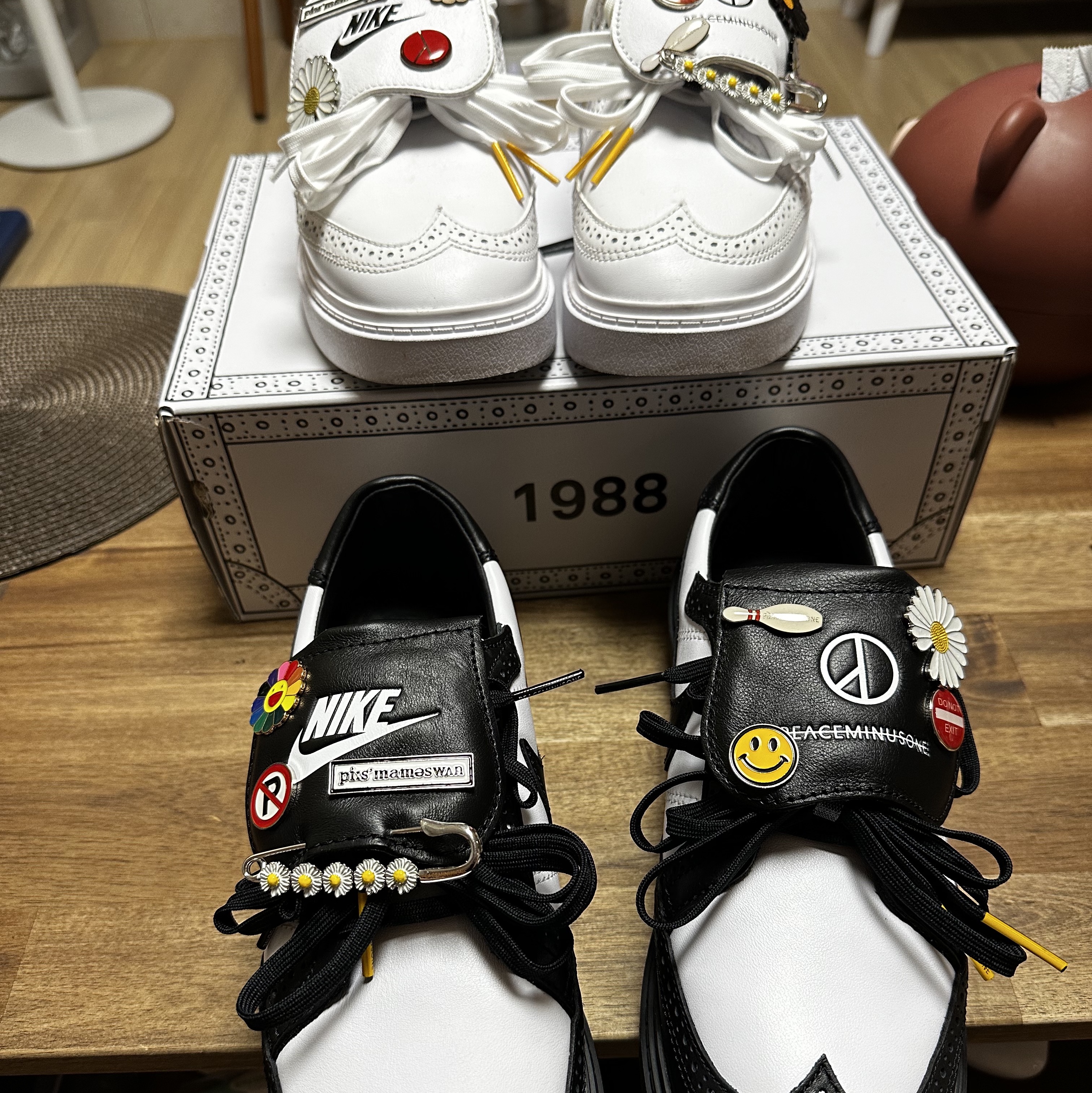 Nike x Peaceminusone Kwondo1 White, Nike x Peaceminusone Kwondo1 Black and White 착용 스타일 - 2