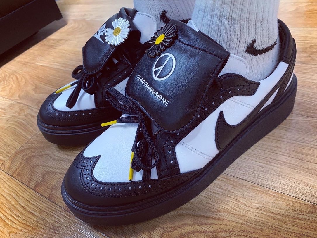 Nike x Peaceminusone Kwondo1 Black and White 착용 스타일 - 4