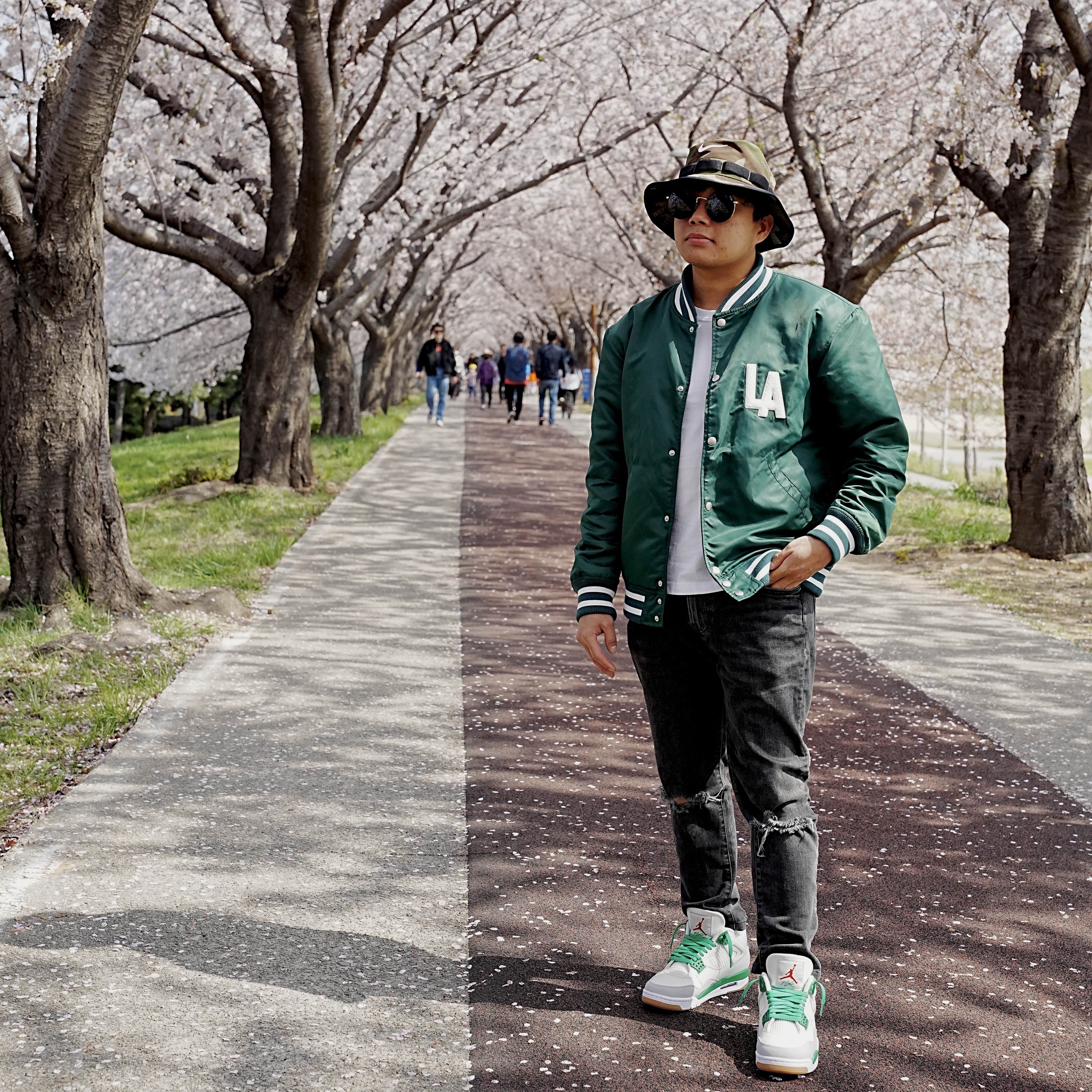 Jordan 4 x Nike SB Retro SP Pine Green 착용 스타일 - 1