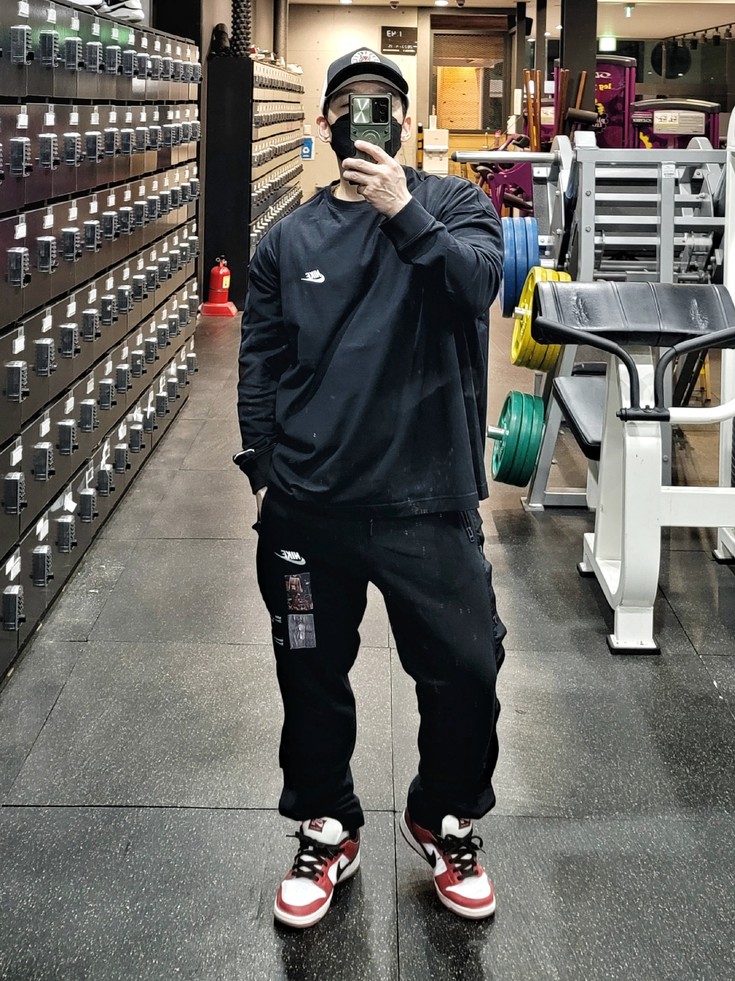 Nike x Stranger Things Pro Cap Green, Nike x Peaceminusone LS T-Shirt Black (DR0098-010) 착용 스타일 - 1