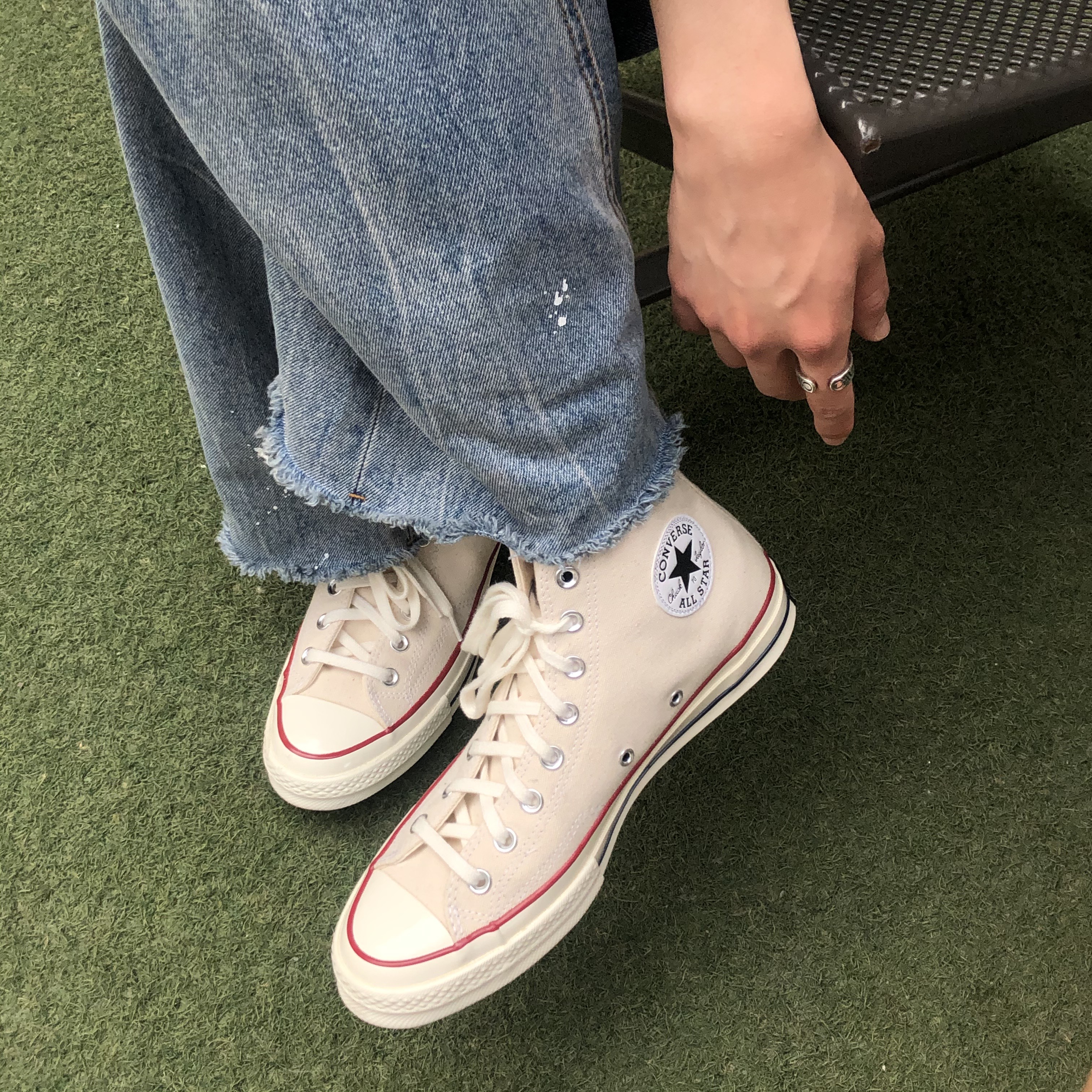Converse Chuck 70 High Parchment 착용 스타일