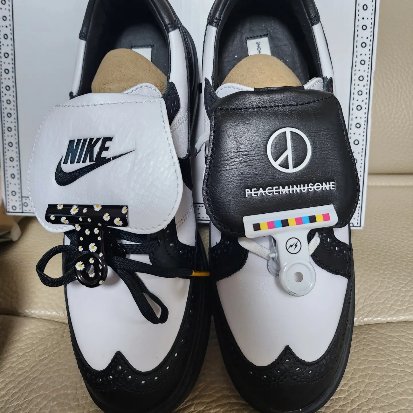 Nike x Peaceminusone Kwondo1 Black and White 착용 스타일 - 1