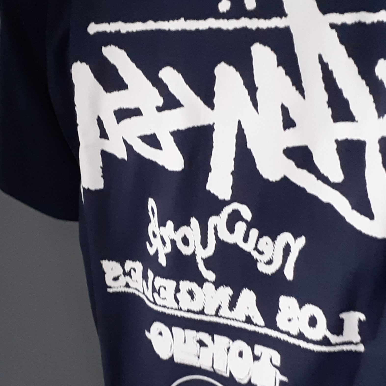 Stussy Tour T-Shirt Navy 착용 스타일