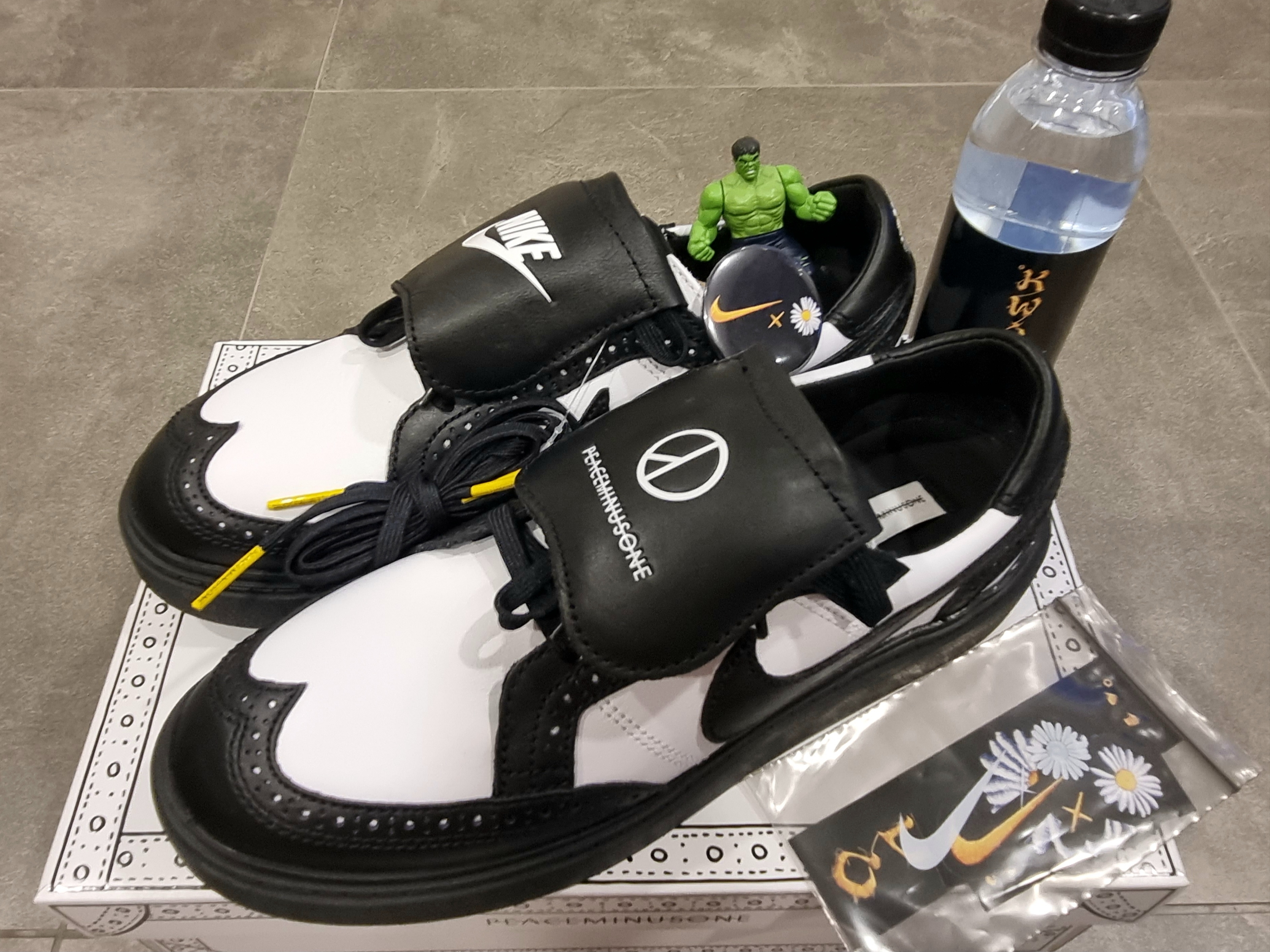Nike x Peaceminusone Kwondo1 Black and White 착용 스타일 - 1