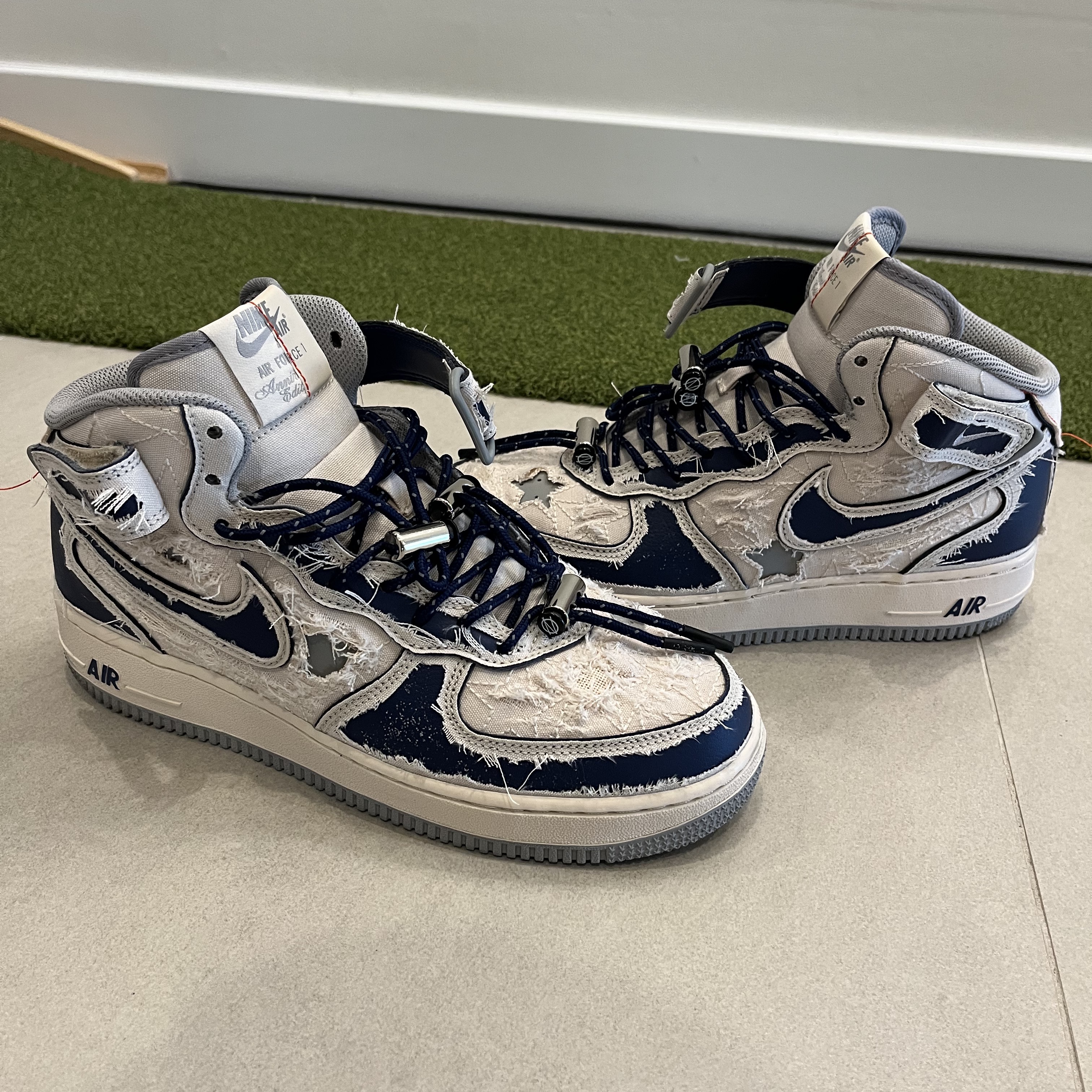 Nike Air Force 1 Mid '07 Pearl White 착용 스타일 - 2
