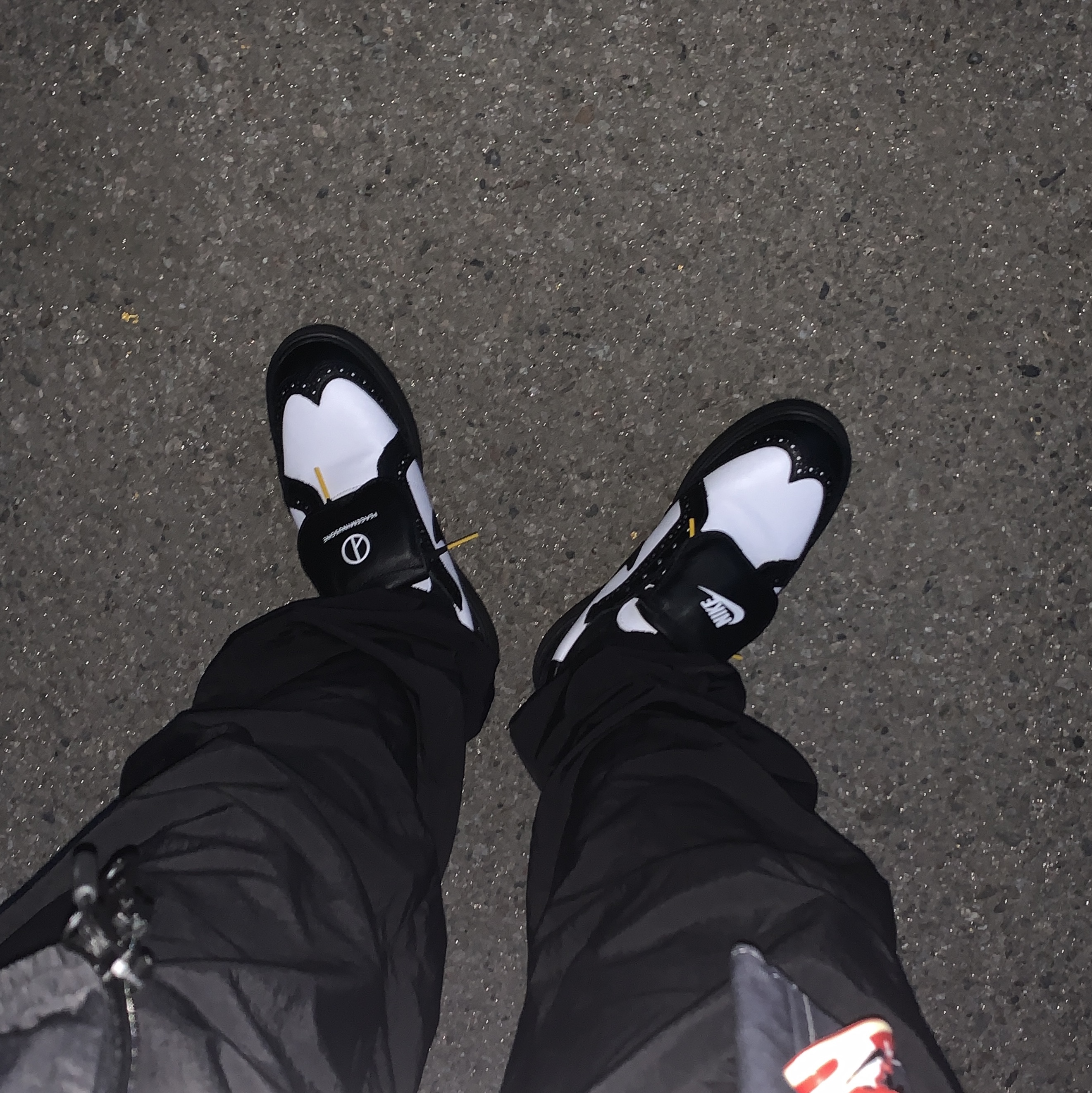 Nike x Peaceminusone Kwondo1 Black and White 착용 스타일