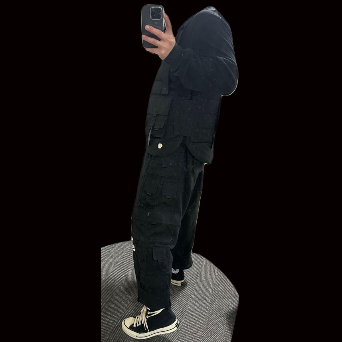 Nike x Peaceminusone 2+1 Jacket Black (DR0100-010), Nike x Peaceminusone Wide Pants Black (DR0096-010) 착용 스타일 - 1