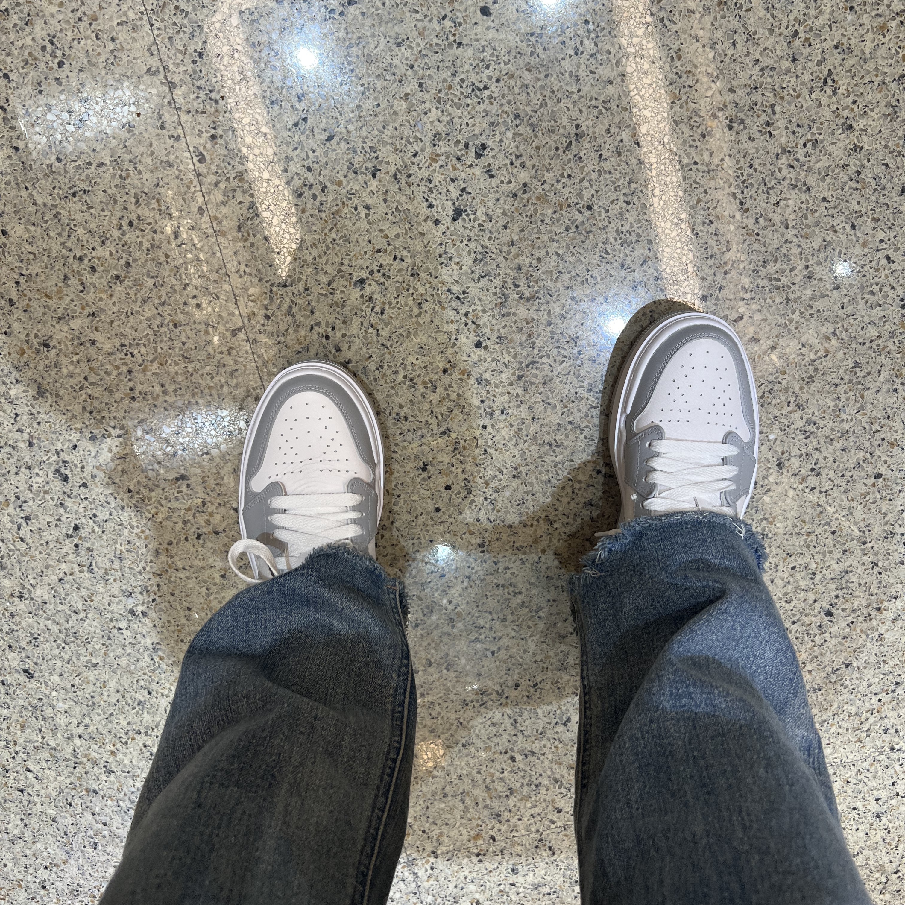 (W) Jordan 1 Elevate Low White and Wolf Grey 착용 스타일