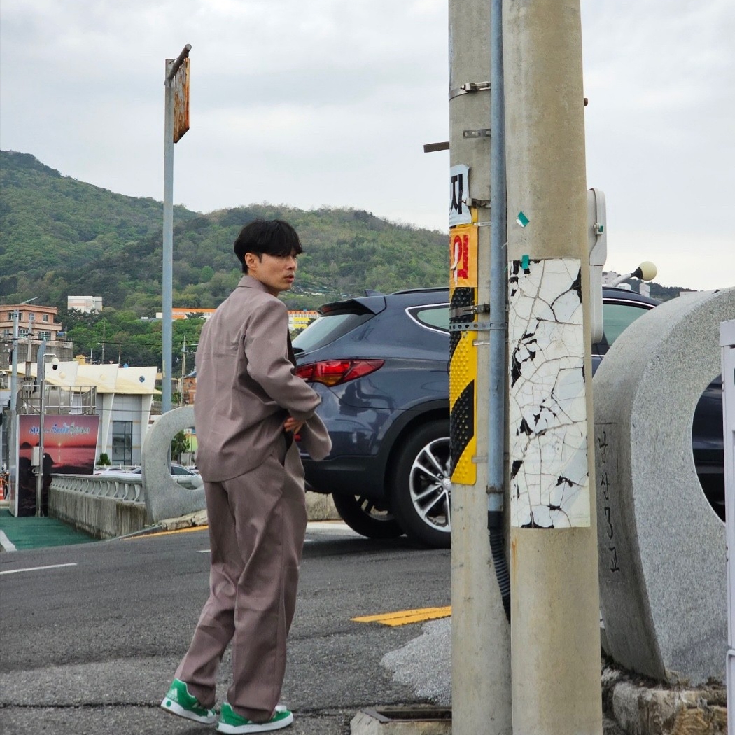 Adidas Adimatic Green 착용 스타일