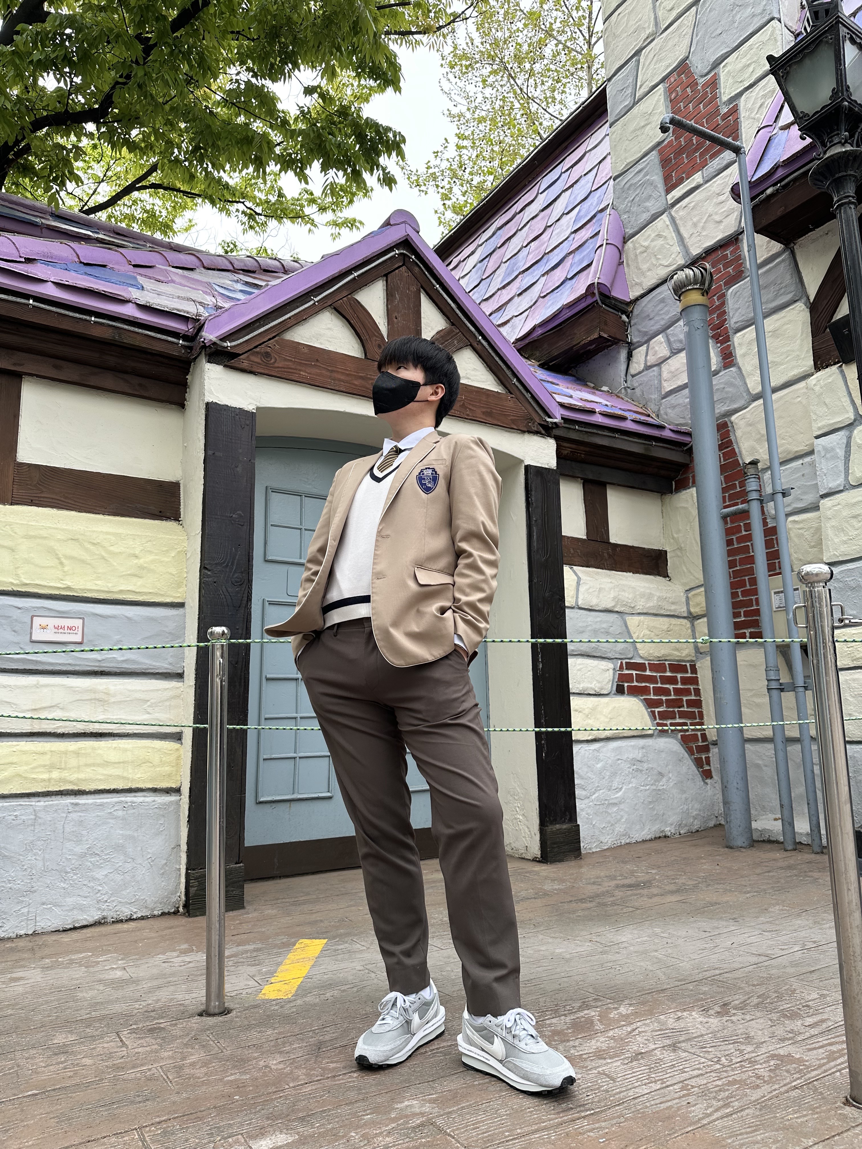 Nike x Sacai x Fragment LDWaffle Light Smoke Grey 착용 스타일