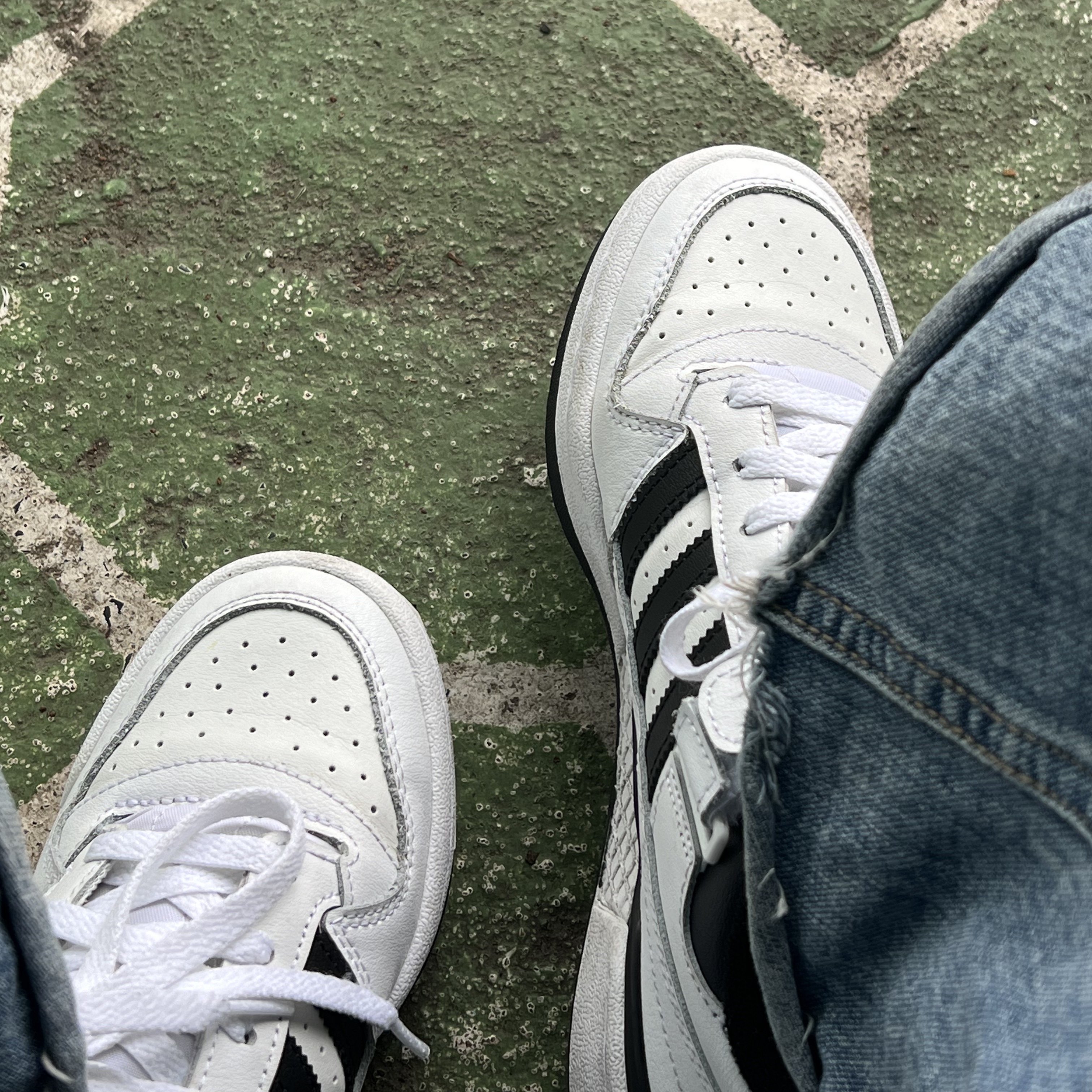 Adidas Forum Low White Black 착용 스타일 - 1