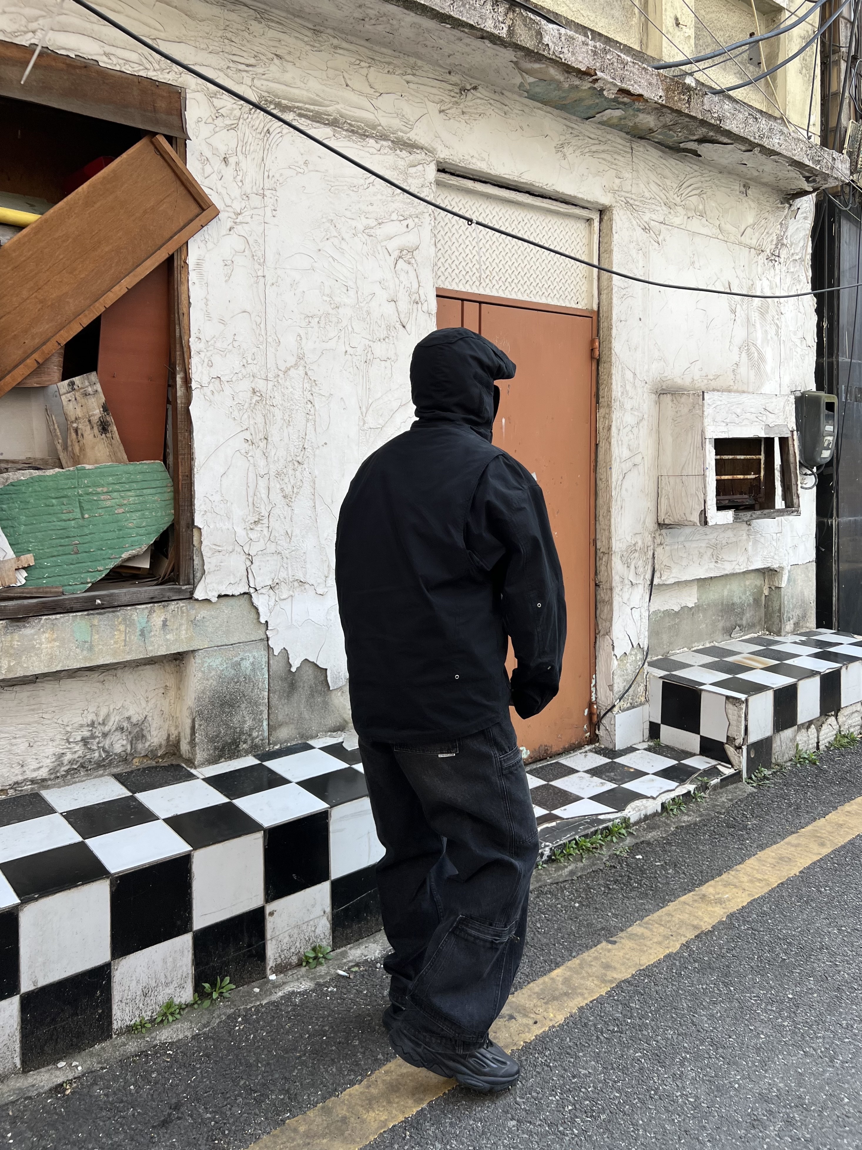 Grailz Flight Shell Jacket Black 착용 스타일 - 5