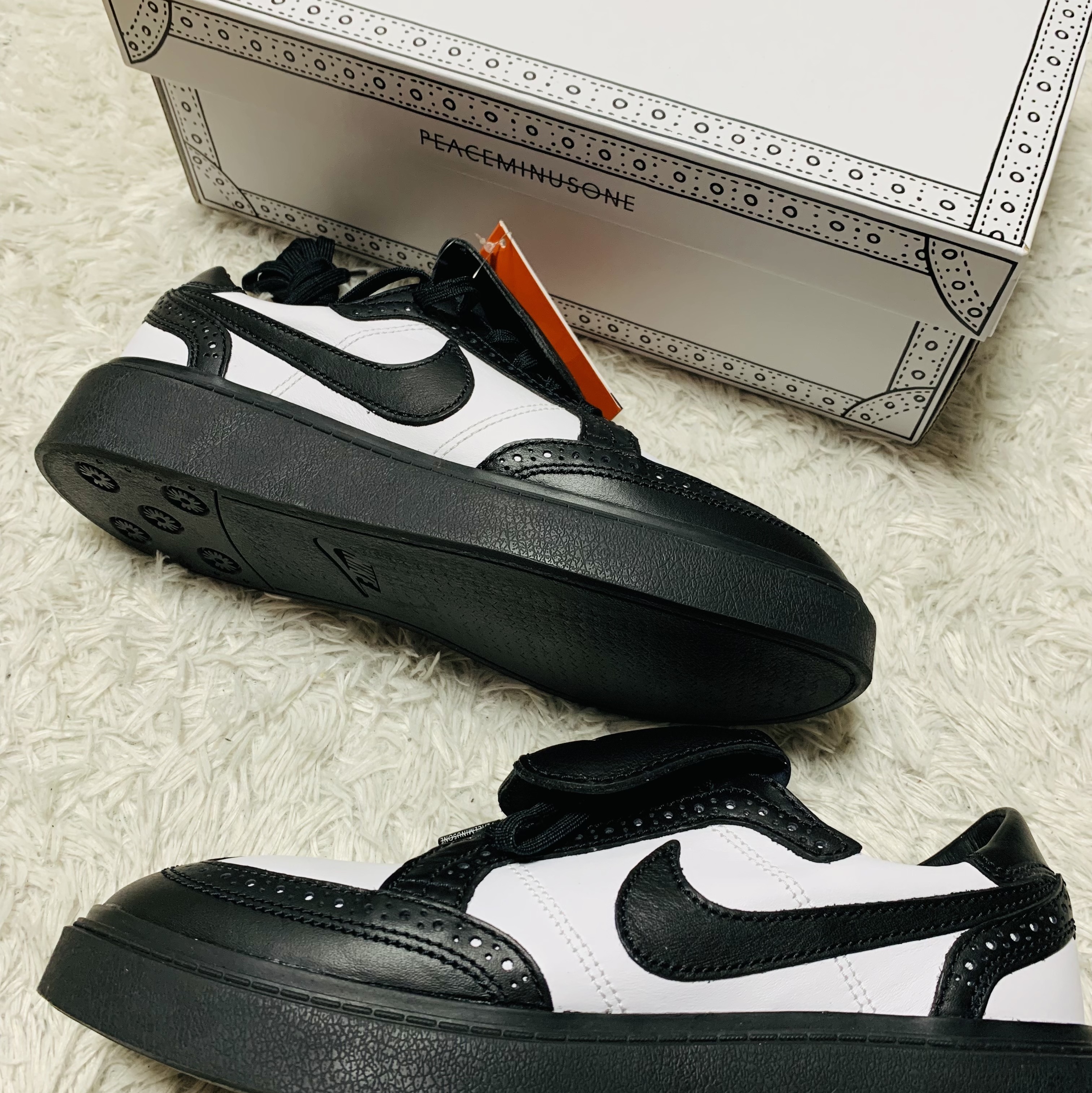 Nike x Peaceminusone Kwondo1 Black and White 착용 스타일