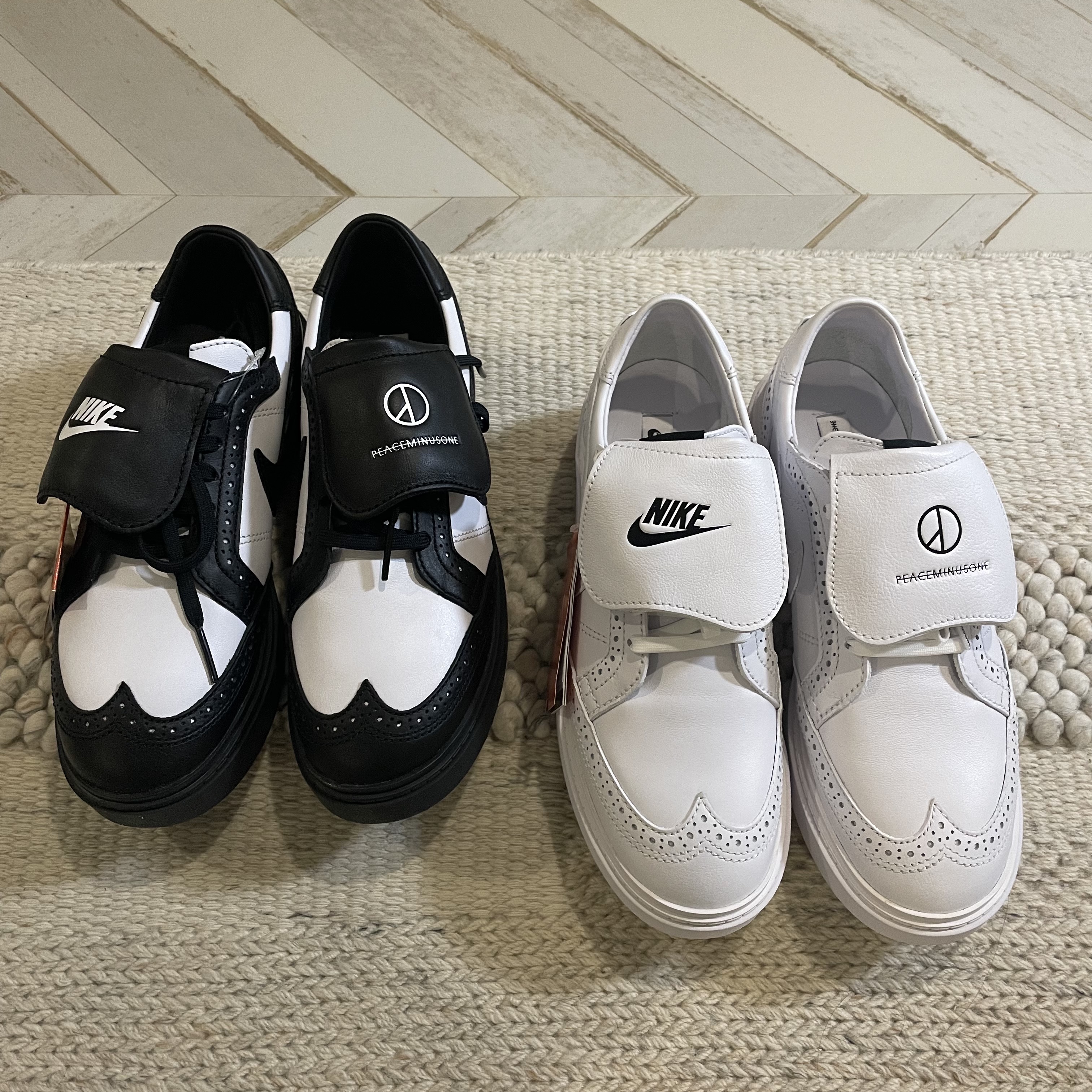 Nike x Peaceminusone Kwondo1 White, Nike x Peaceminusone Kwondo1 Black and White 착용 스타일