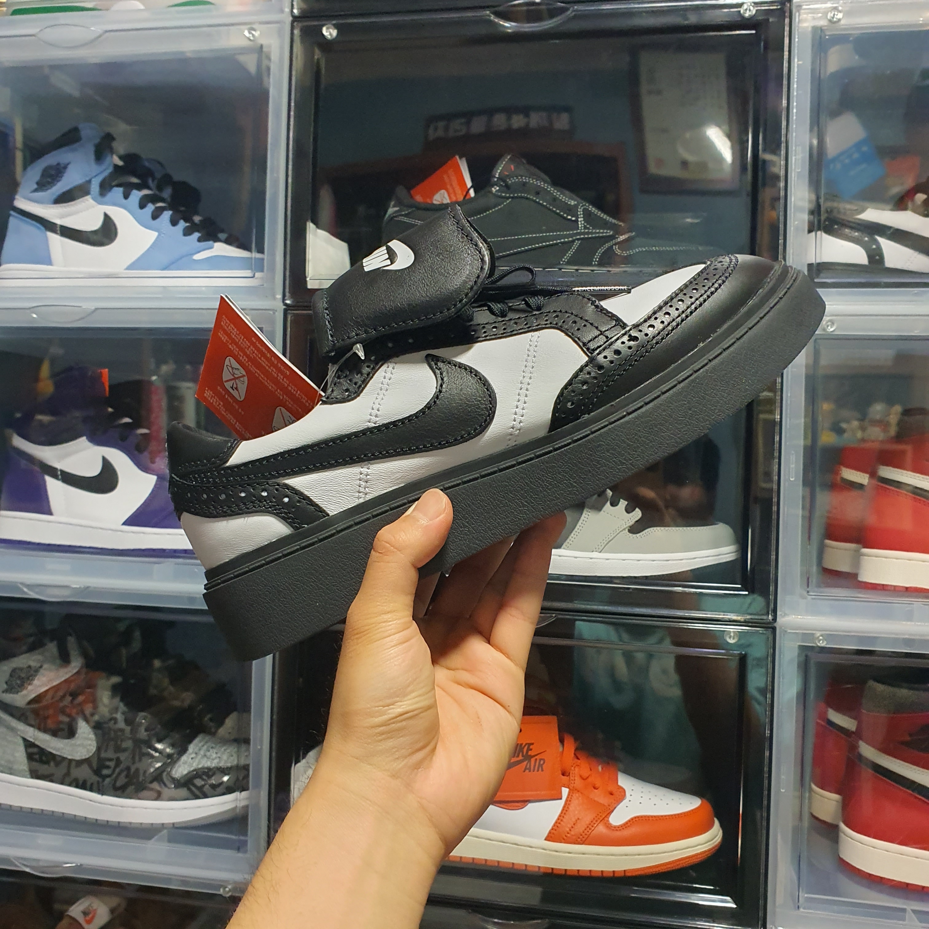 Nike x Peaceminusone Kwondo1 Black and White 착용 스타일