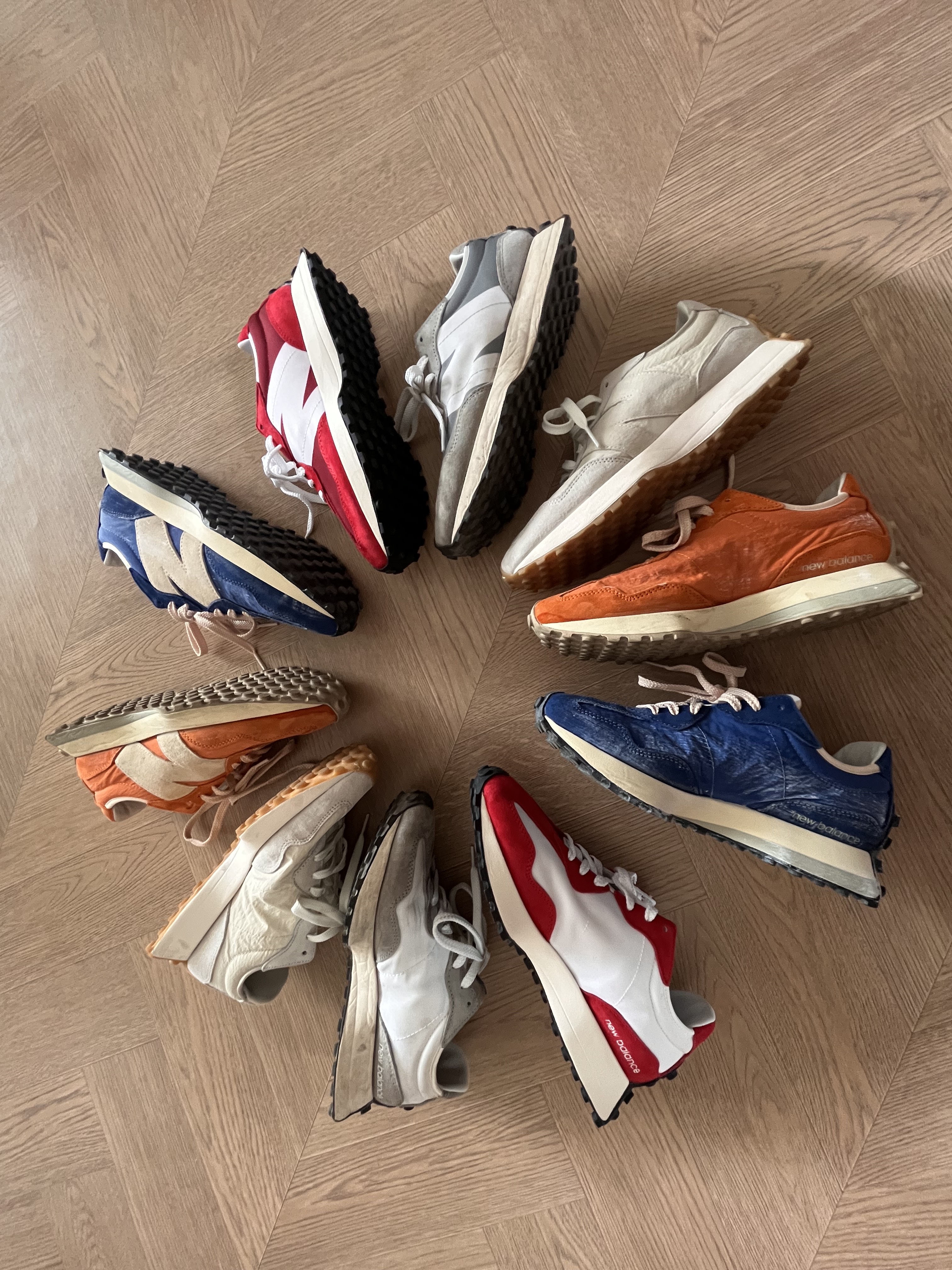 New Balance 327 Scarlet, New Balance 327 Vintage Luxe Orange 착용 스타일