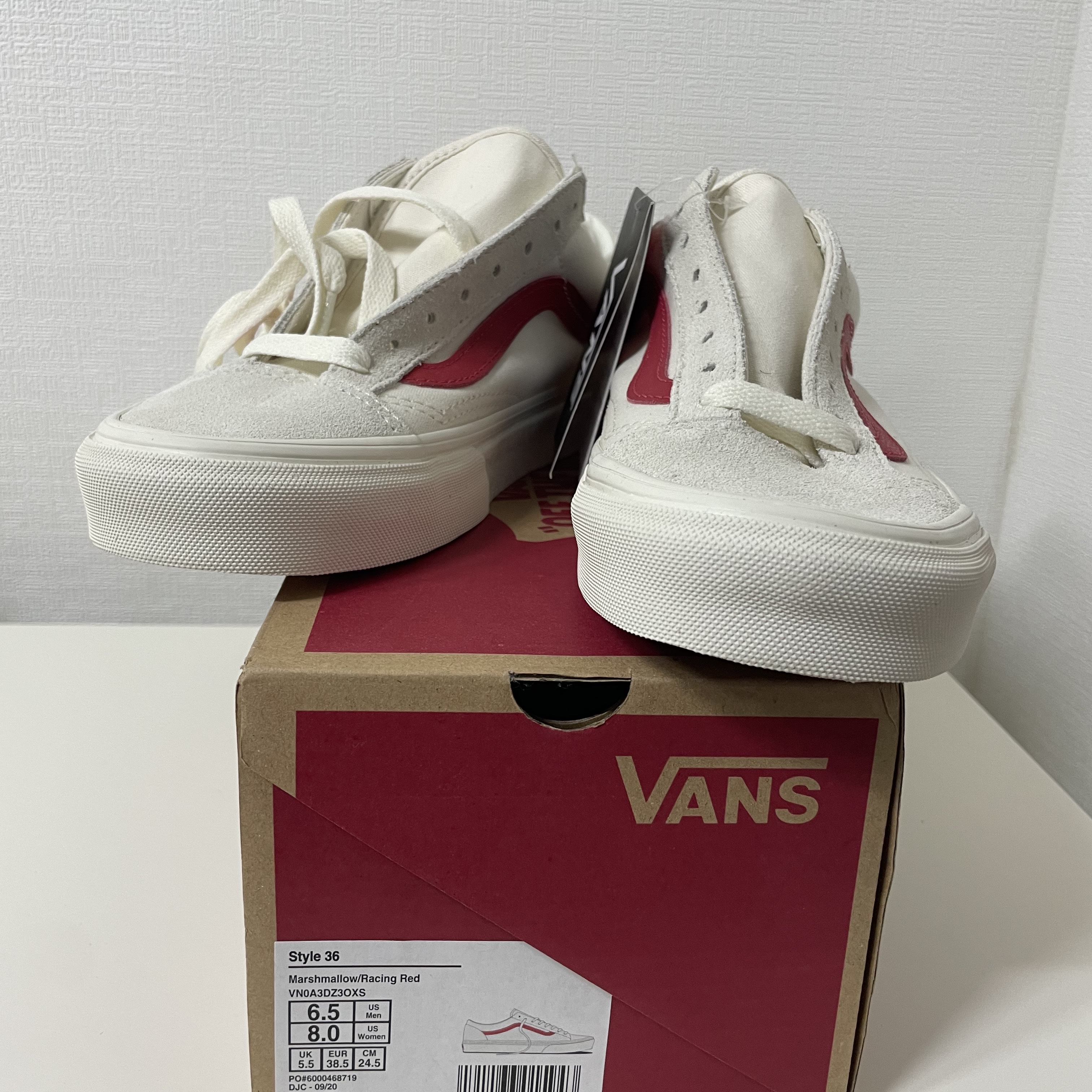 Vans Style 36 Marshmallow Racing Red 착용 스타일 - 2