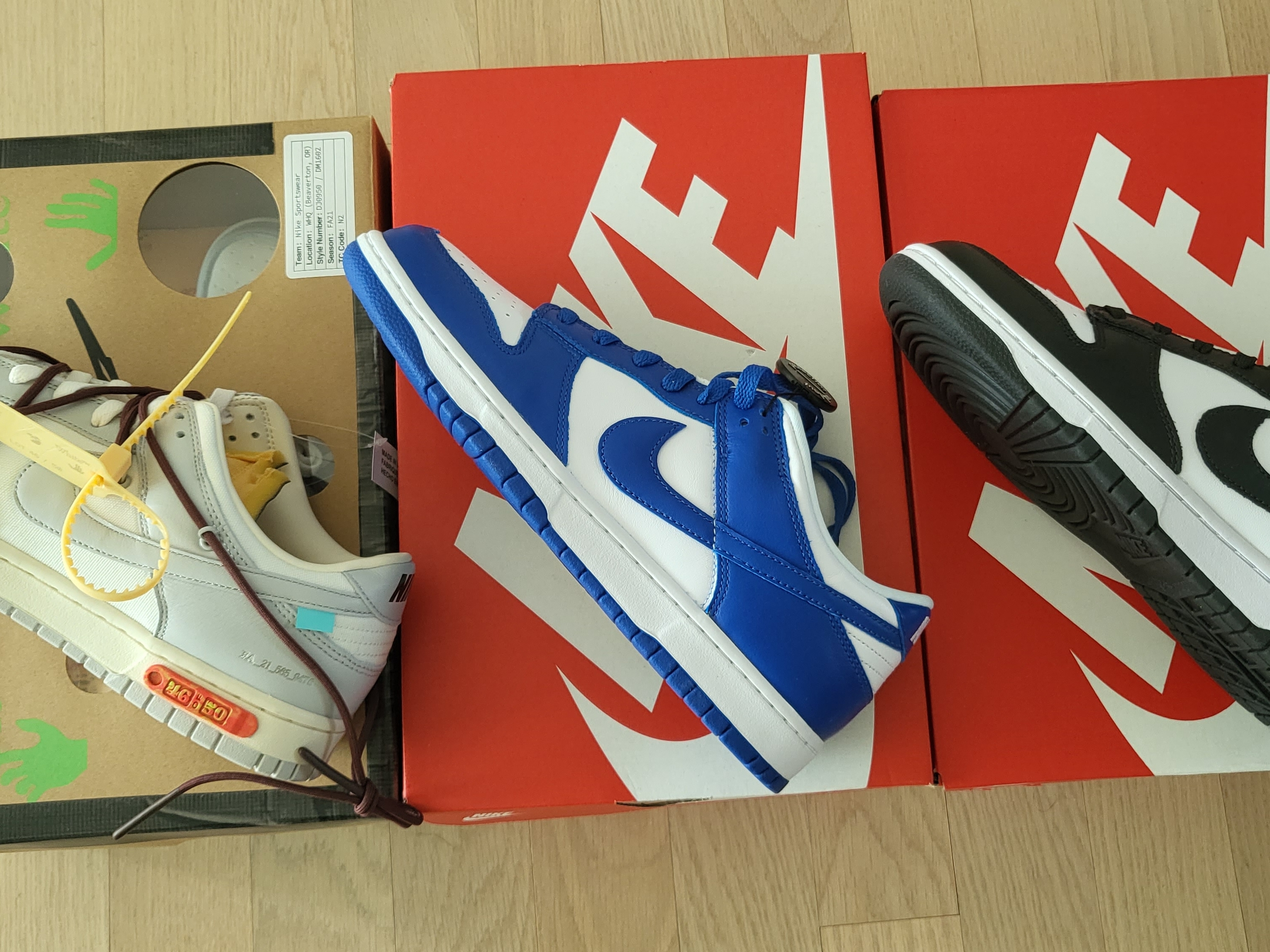 Nike x Off-White Dunk Low The 50 - Lot 46, Nike Dunk Low SP Kentucky 2022 착용 스타일