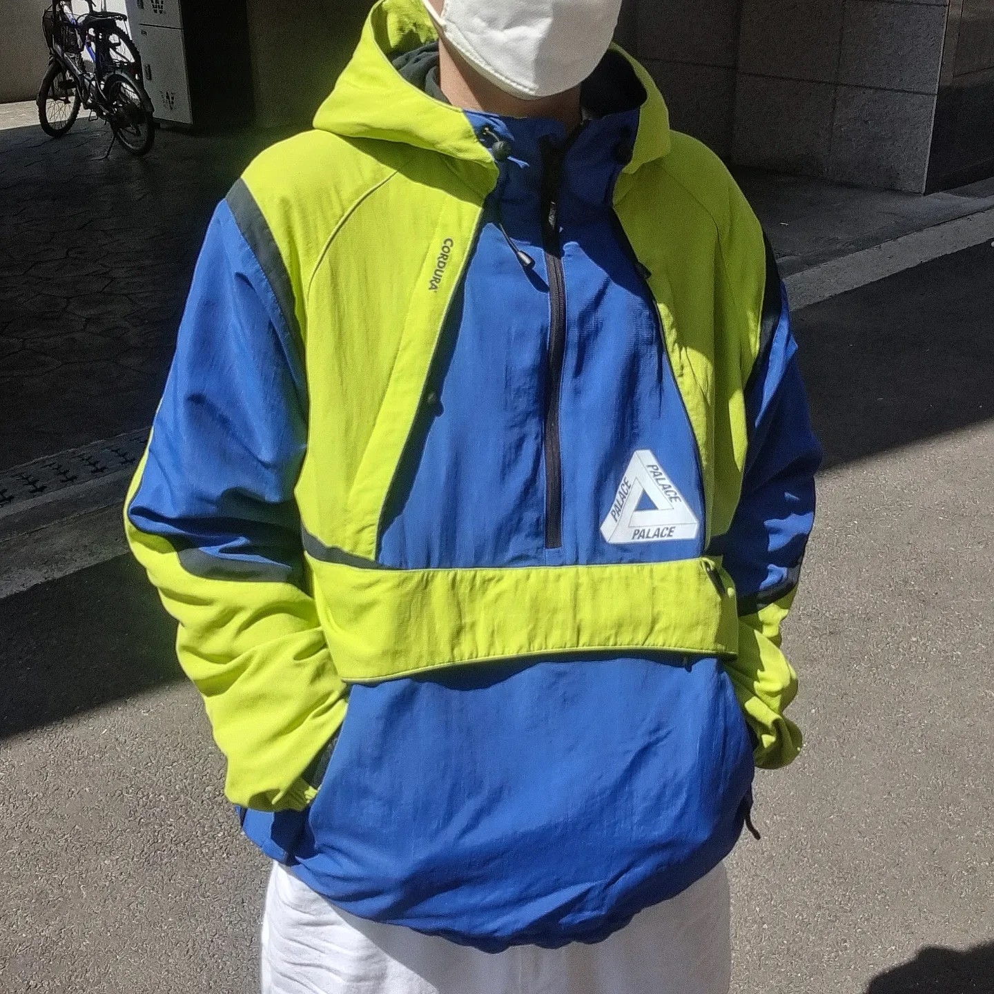 Palace P-Dura Shell Top Lime Navy - 19FW 착용 스타일 - 4