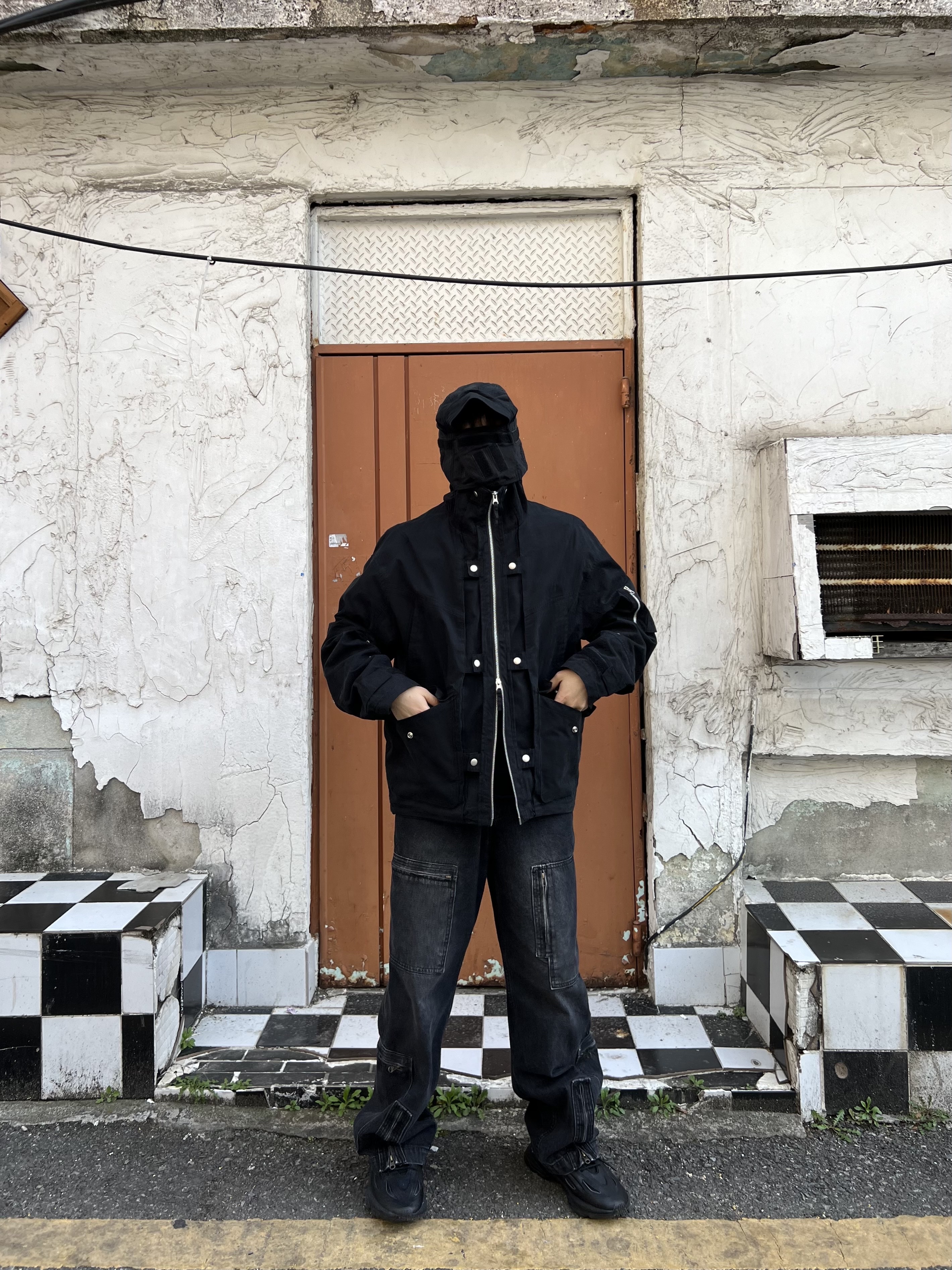 Grailz Flight Shell Jacket Black 착용 스타일 - 1