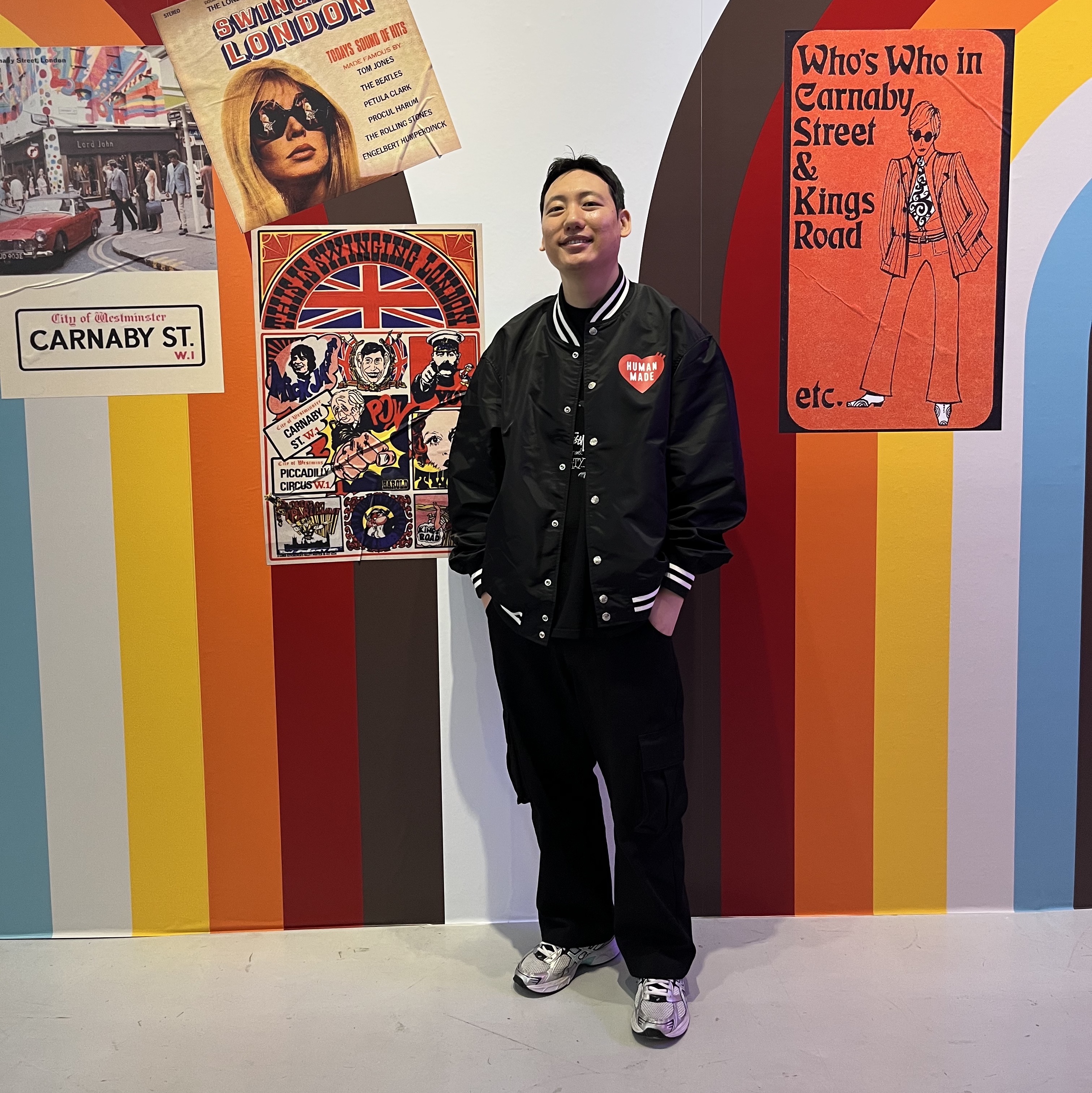 Human Made Nylon Stadium Jacket Black 착용 스타일