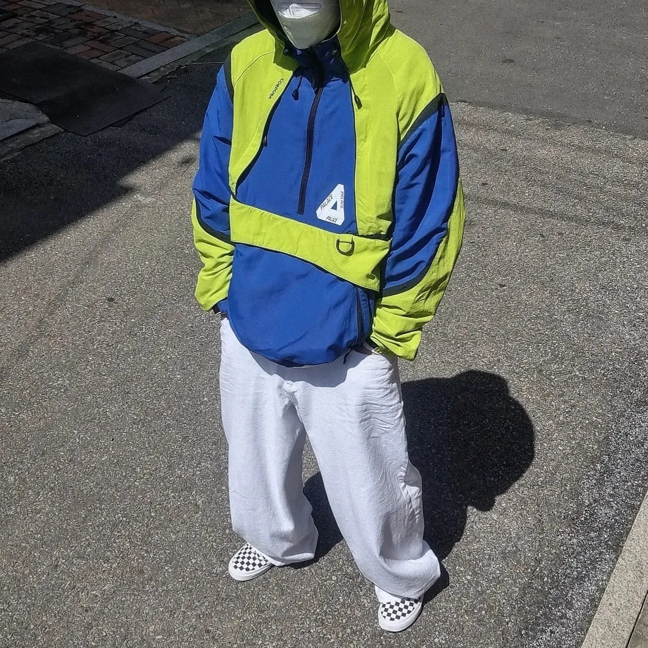 Palace P-Dura Shell Top Lime Navy - 19FW 착용 스타일 - 3