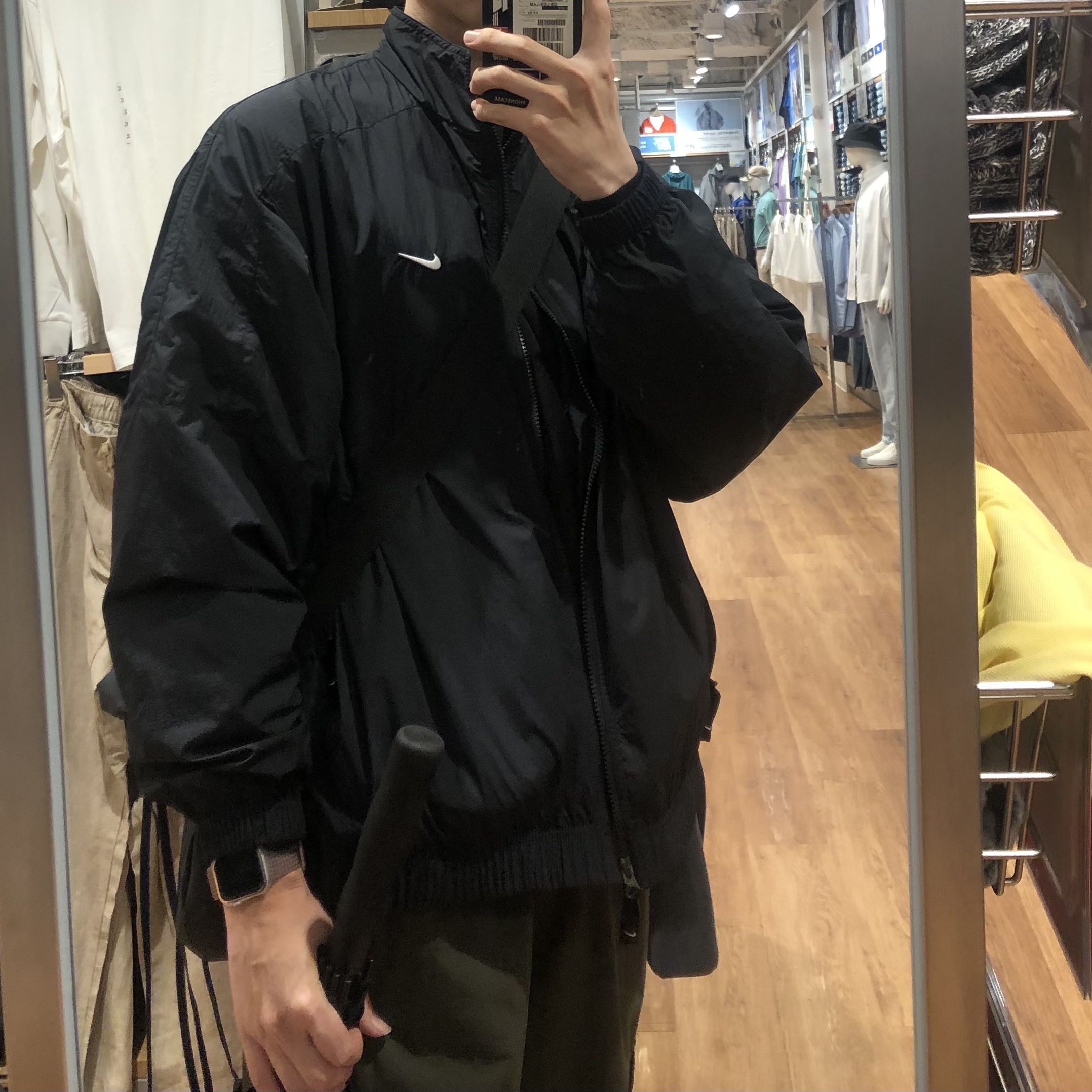 Nike NRG Solo Swoosh Woven Track Jacket Black - Asia 착용 스타일