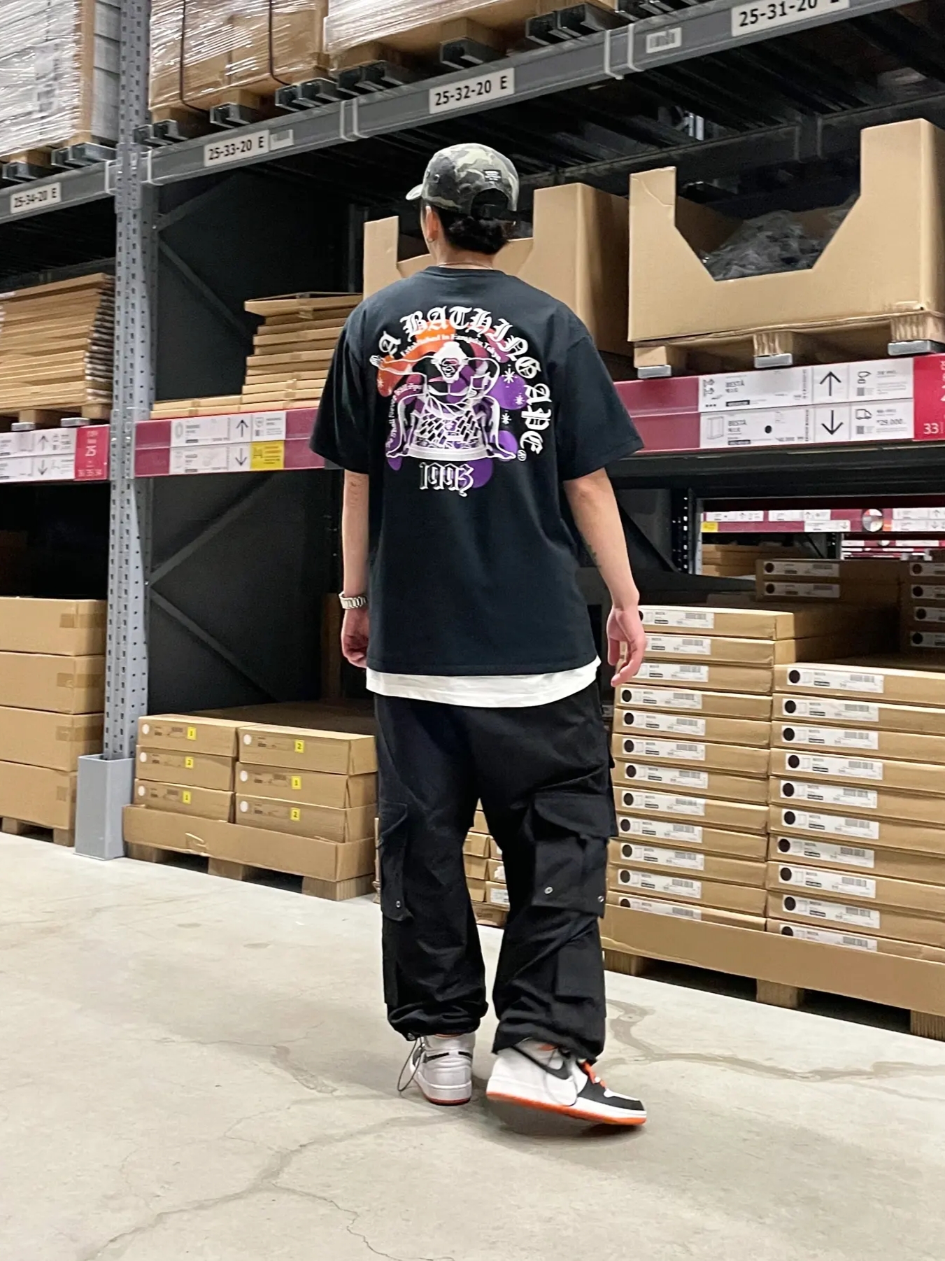 Supreme Military Camp Cap Olive Camo - 23SS, Jordan 1 Retro High OG Electro Orange 착용 스타일 - 3