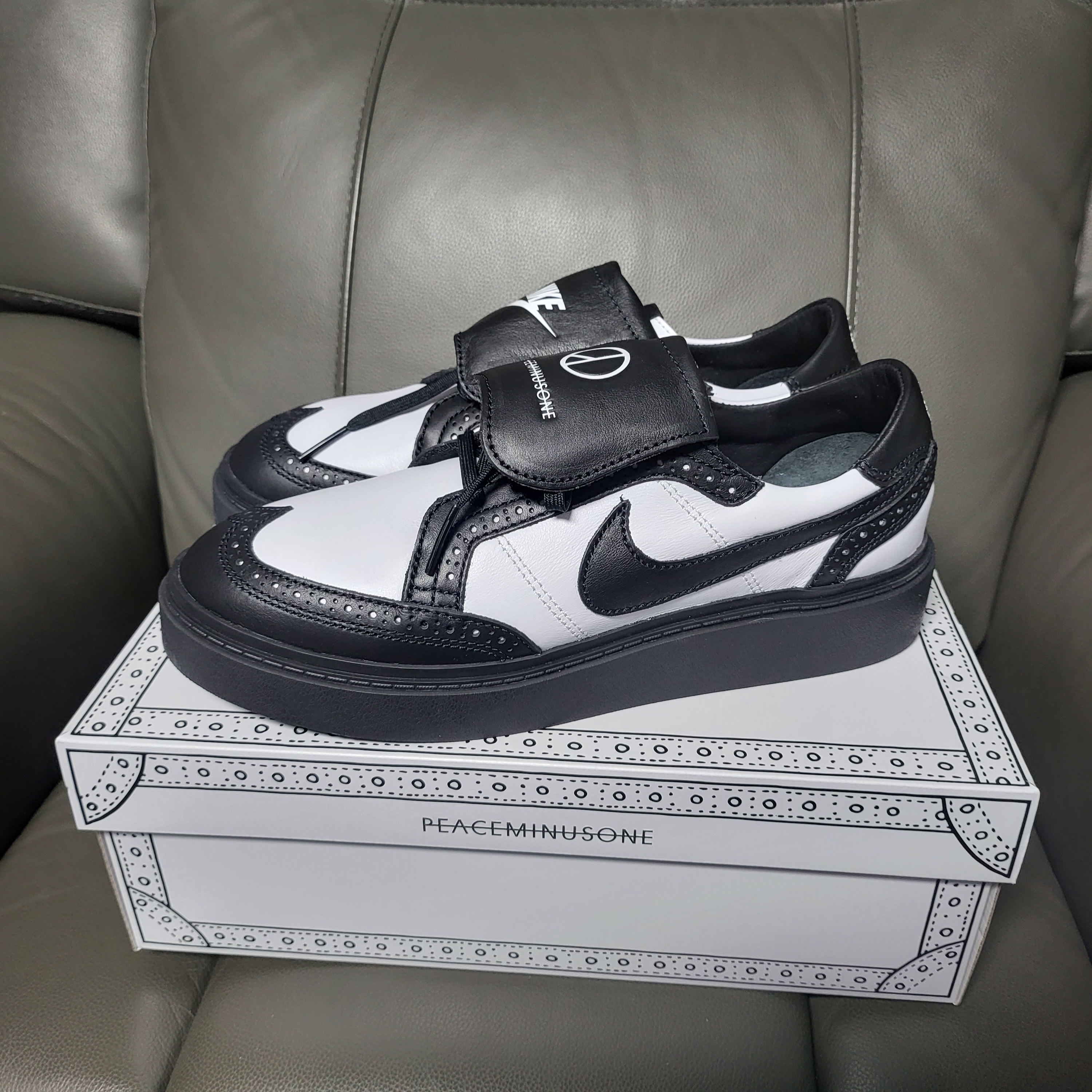Nike x Peaceminusone Kwondo1 Black and White 착용 스타일