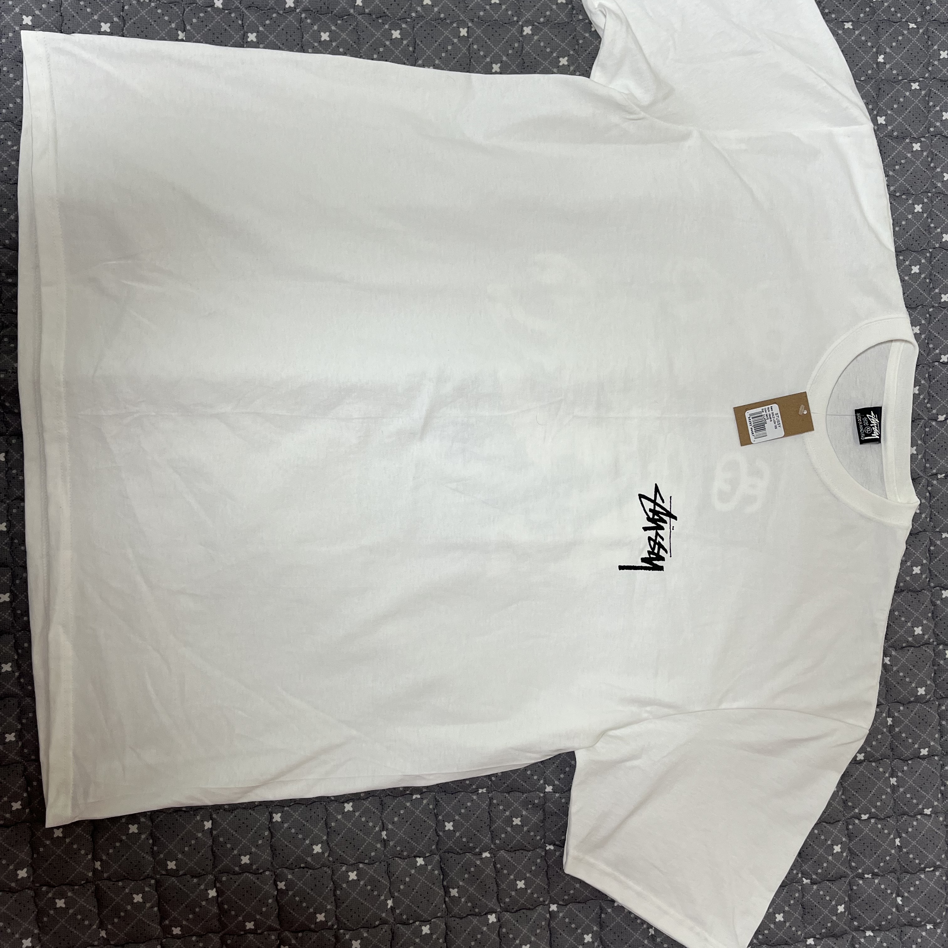 Stussy Gold Lion T-Shirt White 착용 스타일 - 1