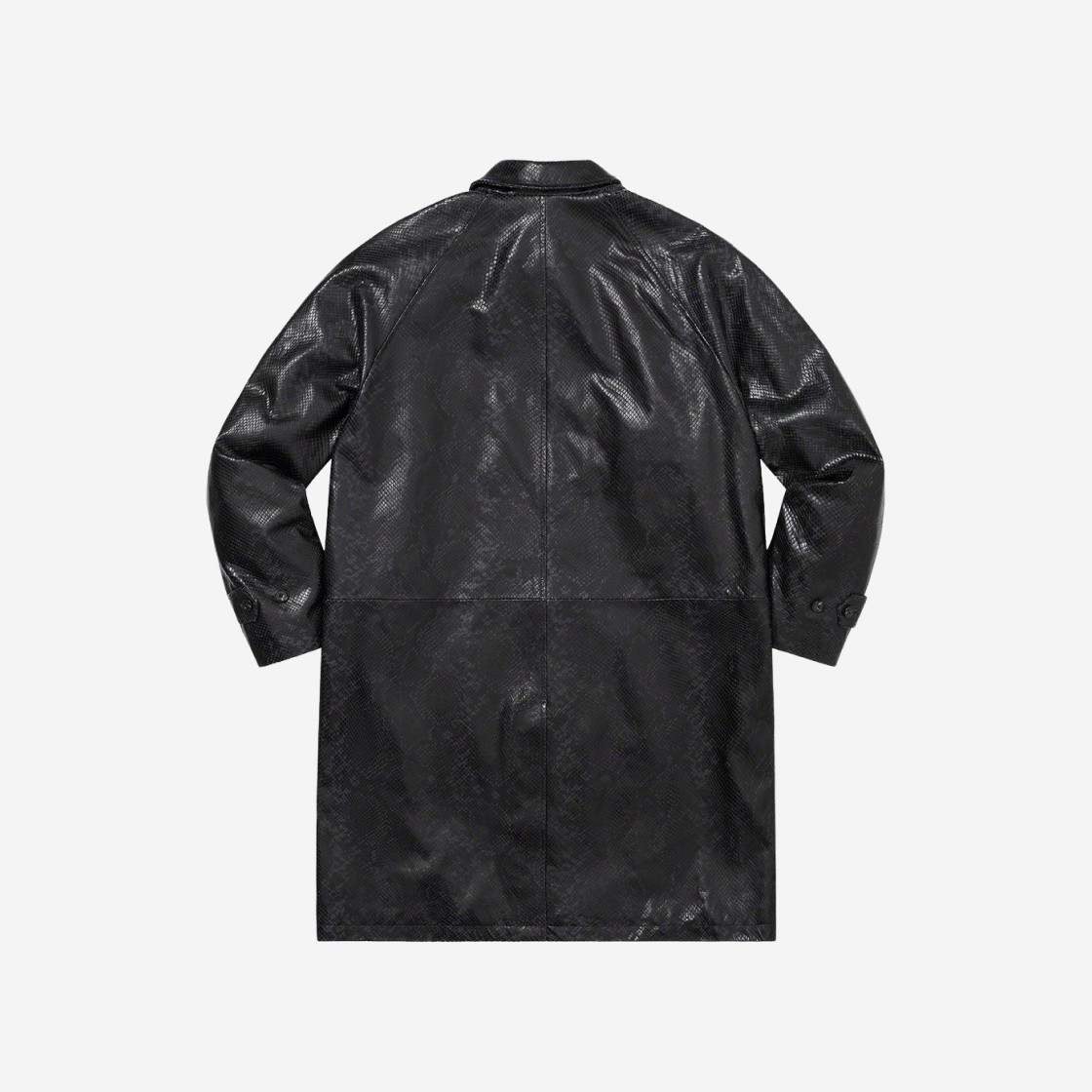 Supreme Leather Snake Trench Coat Black - 23SS 상세 이미지 4