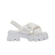 (W) Prada Monolith Padded Nappa Leather Sandal White