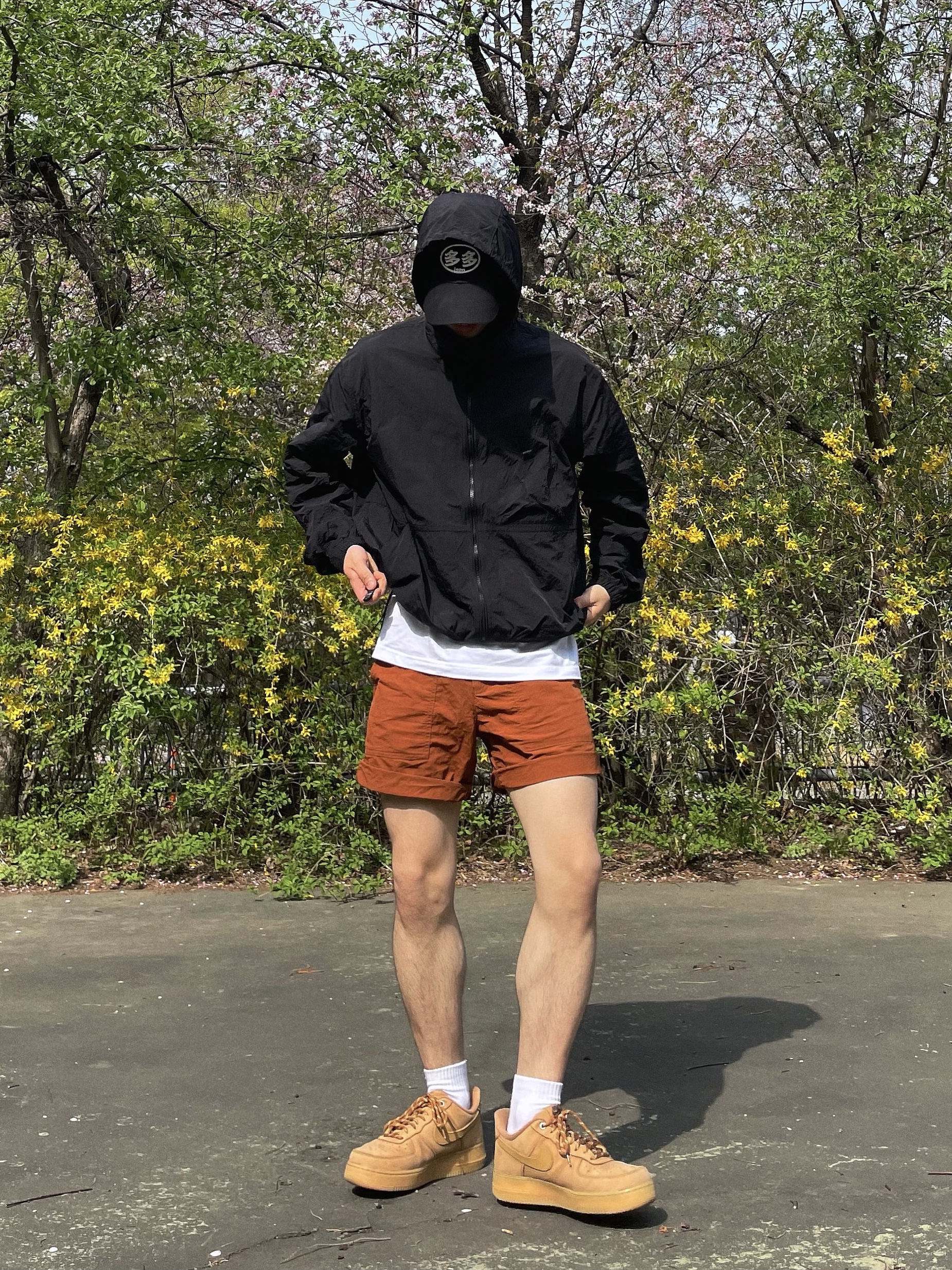 Dada Logo Cap Black White, Nike Air Force 1 '07 WB Flax 착용 스타일 - 2