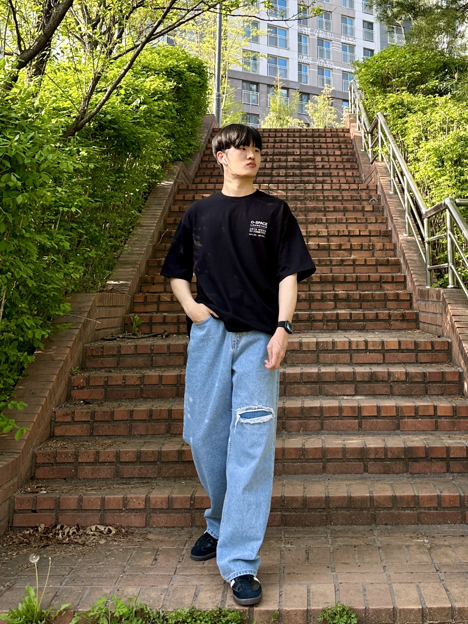 Adidas Samba ADV Black 착용 스타일 - 2