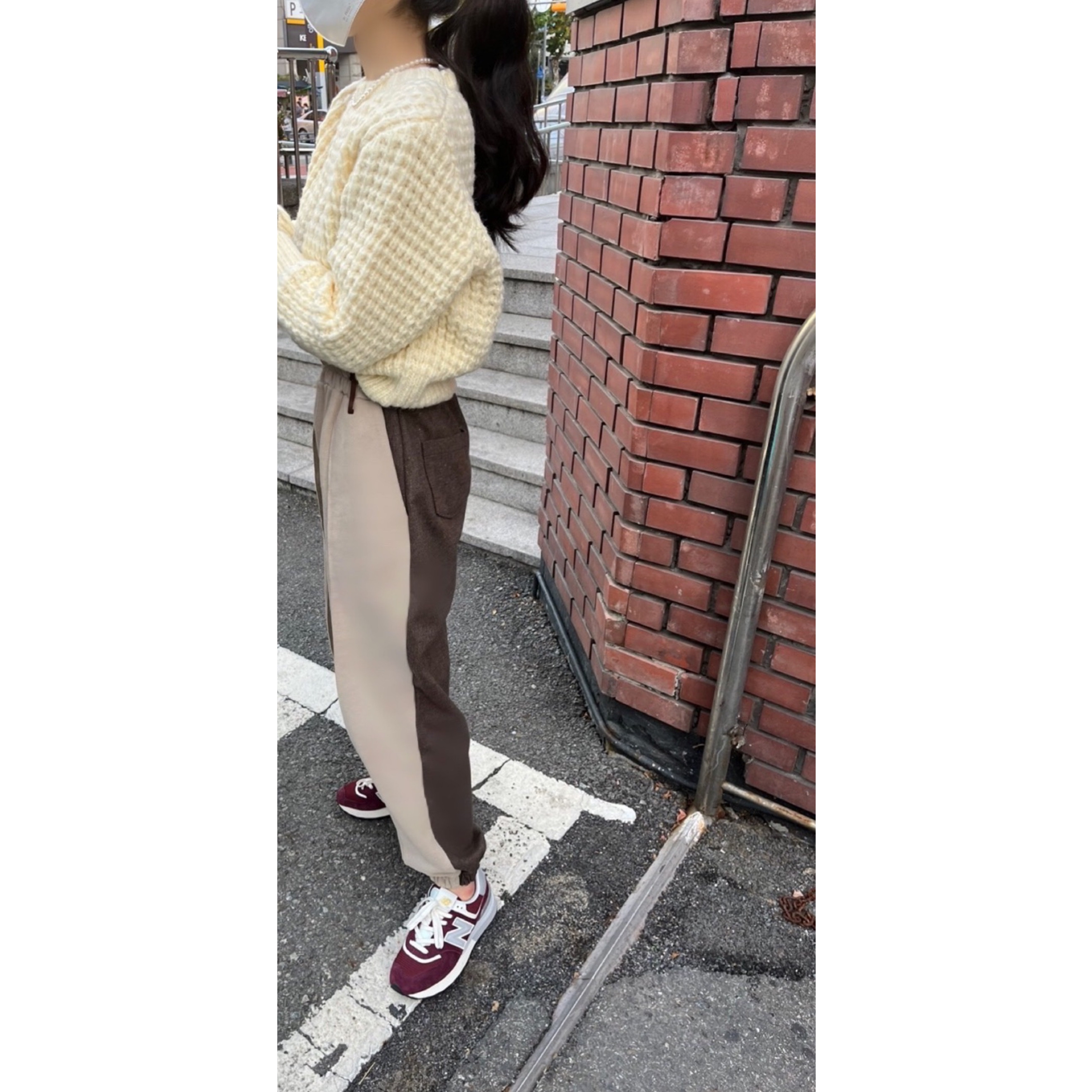 New Balance 574 Legacy Burgundy, Essentials 1977 Hoodie Iron - 22SS 착용 스타일 - 1
