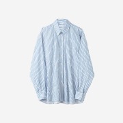 Our Legacy Borrowed BD Shirt White Blue Crinkled Stripe