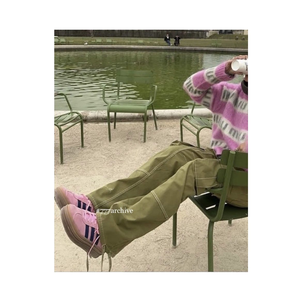 (W) Adidas Gazelle Bold Pink Glow Victory Blue 착용 스타일 - 3