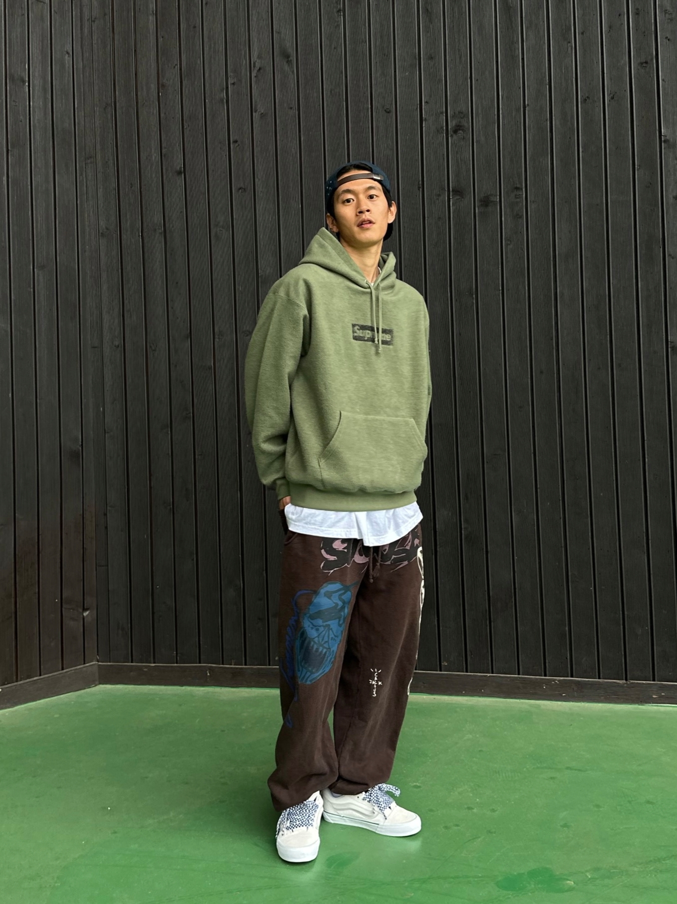 Supreme Inside Out Box Logo Hooded Sweatshirt Light Olive - 23SS, Vans Vault Knu-Skool VLT LX Suede Marshmallow 착용 스타일 - 1