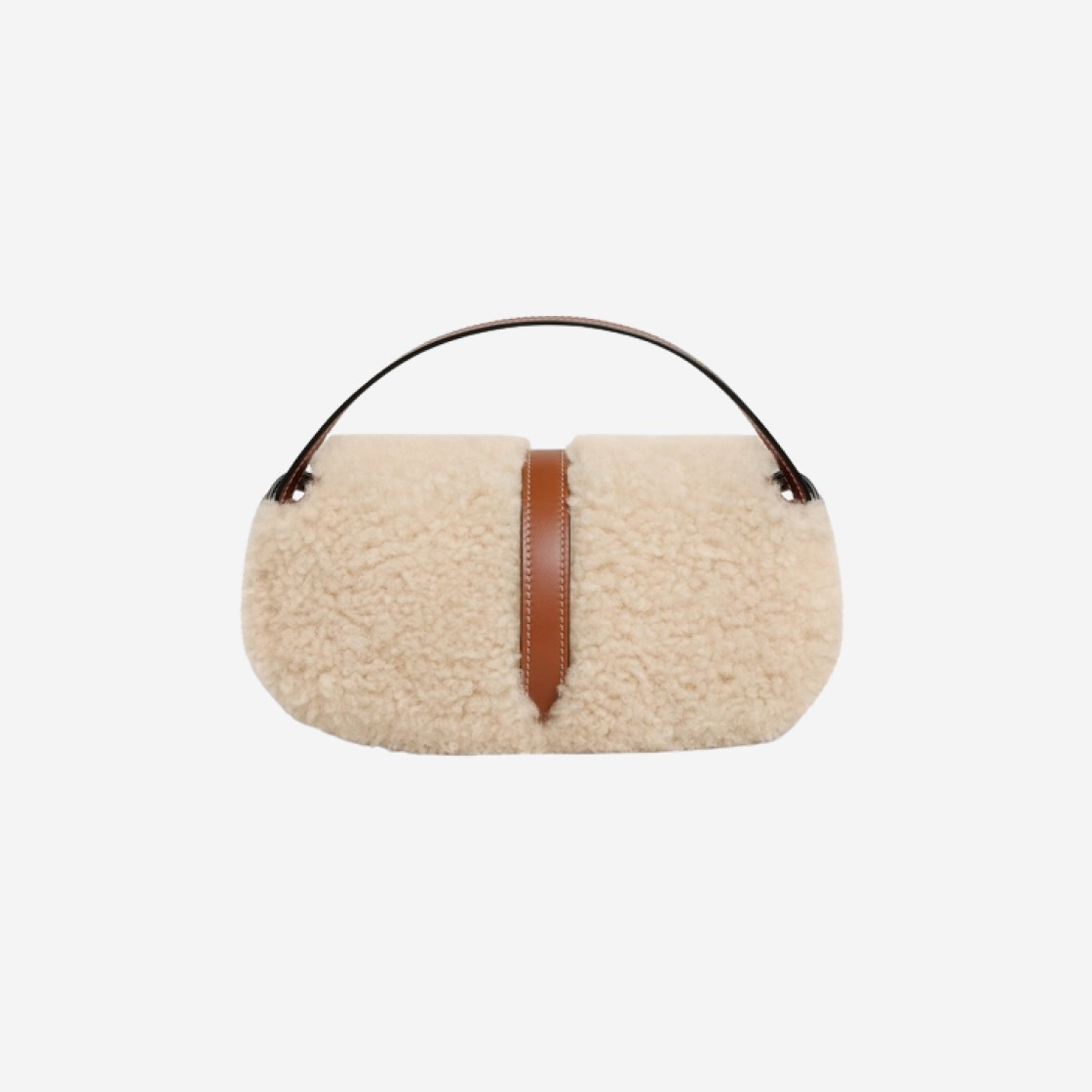 CLUTCH ON STRAP TABOU IN SHEARLING AND CALFSKIN - NATURAL / TAN