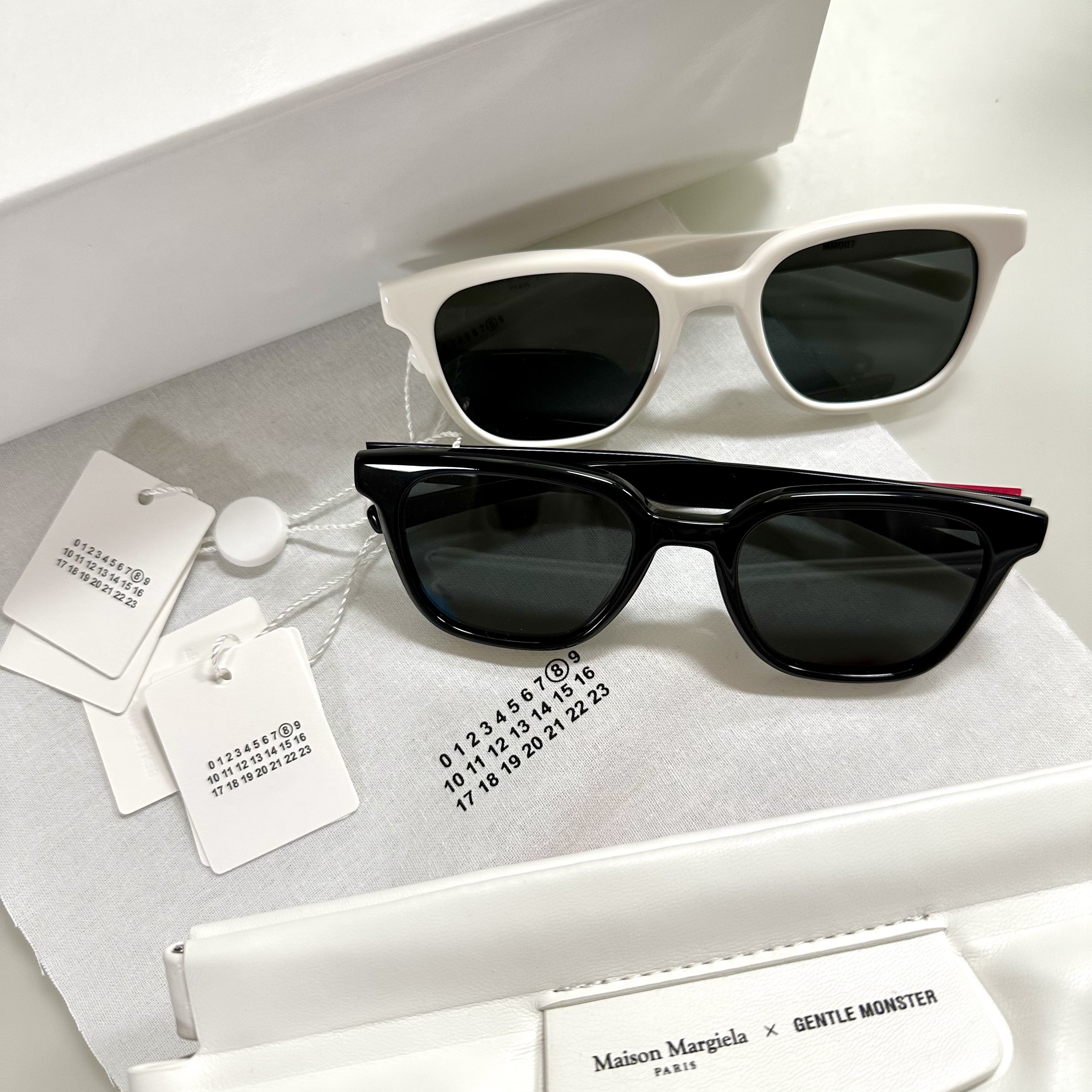 Gentle Monster x Maison Margiela MM007 Black Black, Gentle Monster x Maison Margiela MM007 White Black 착용 스타일