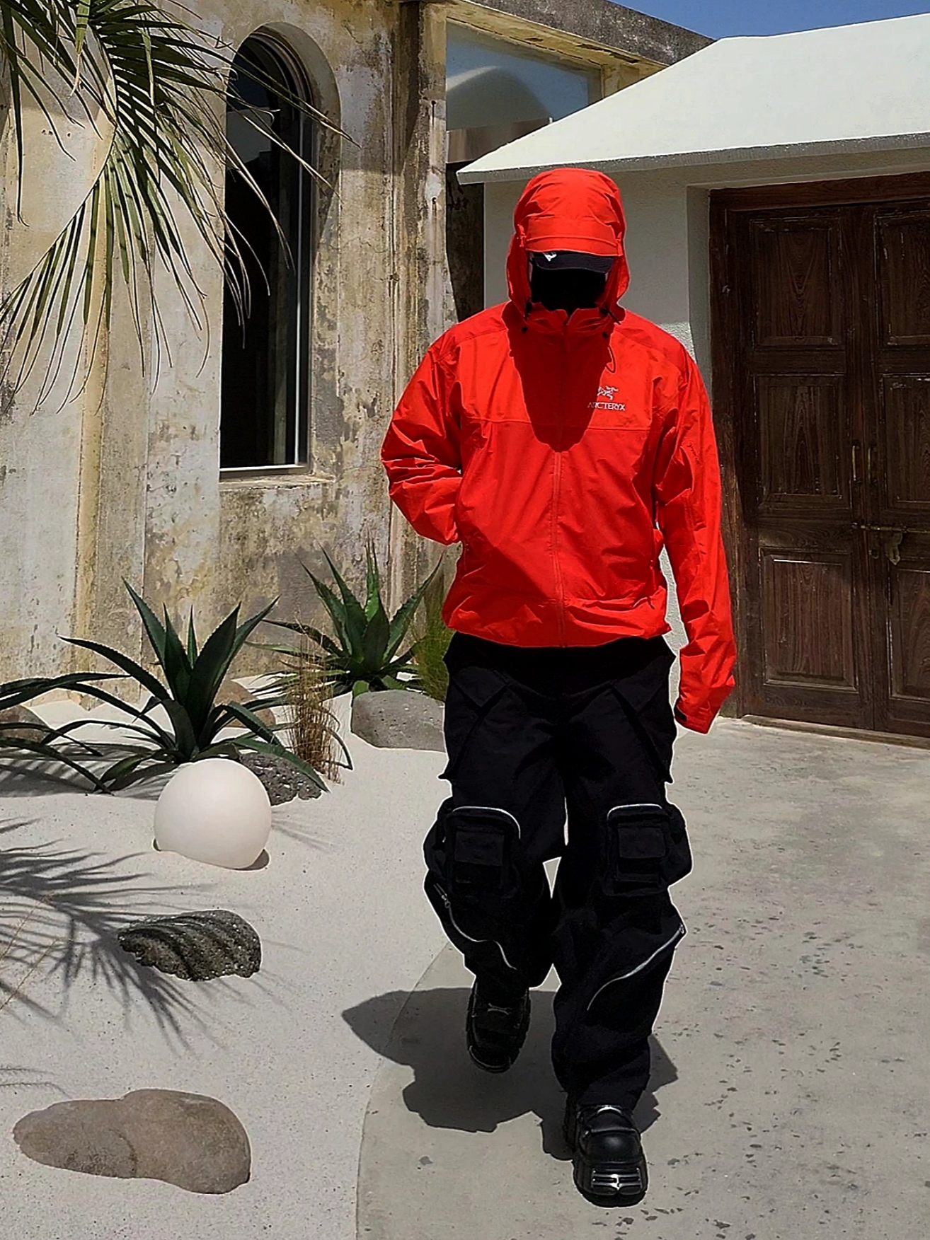 Nonnod Mechanic Cargo Pants Black 착용 스타일 - 3