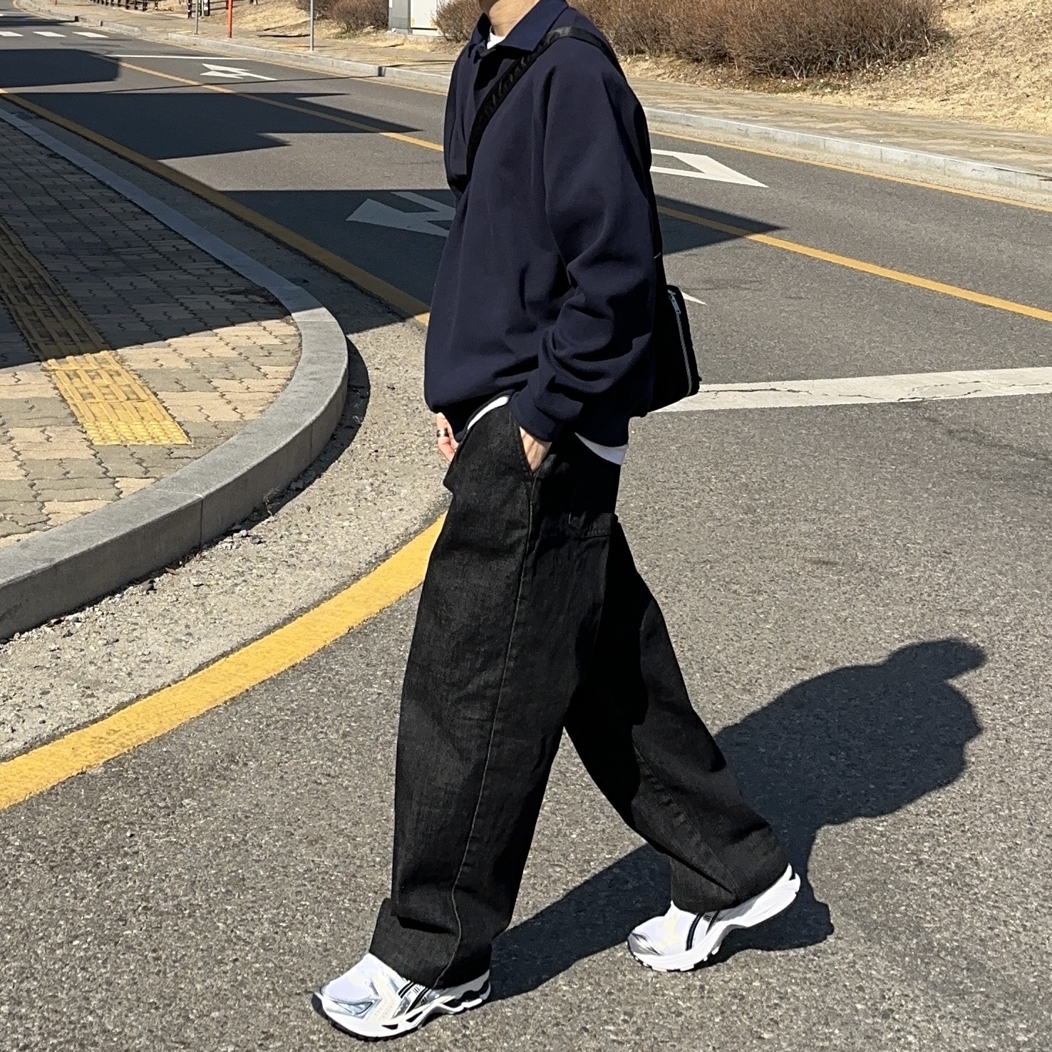 (W) Asics Gel-Kayano 14 White Midnight 착용 스타일 - 3